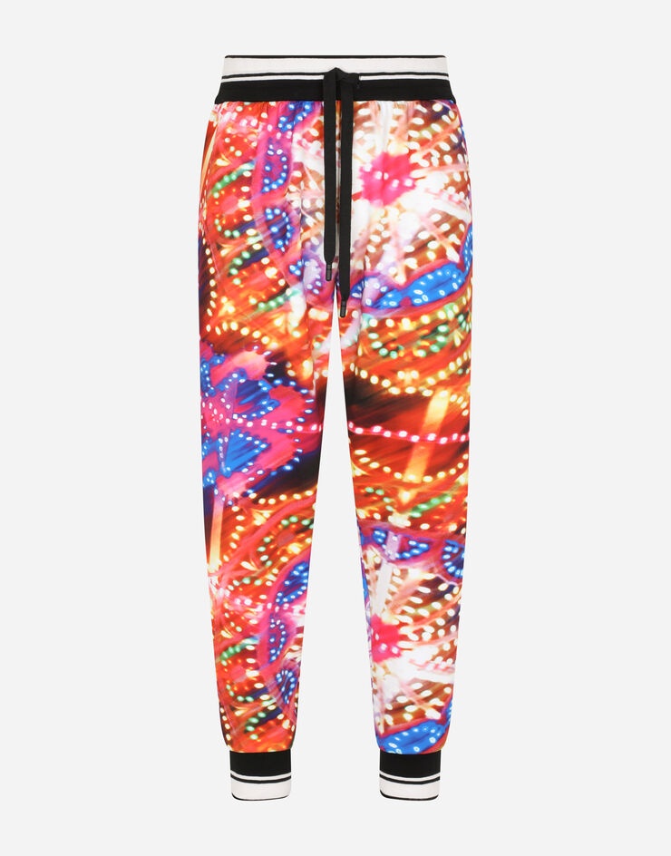 Illumination-print jogging pants with DG logo - 3