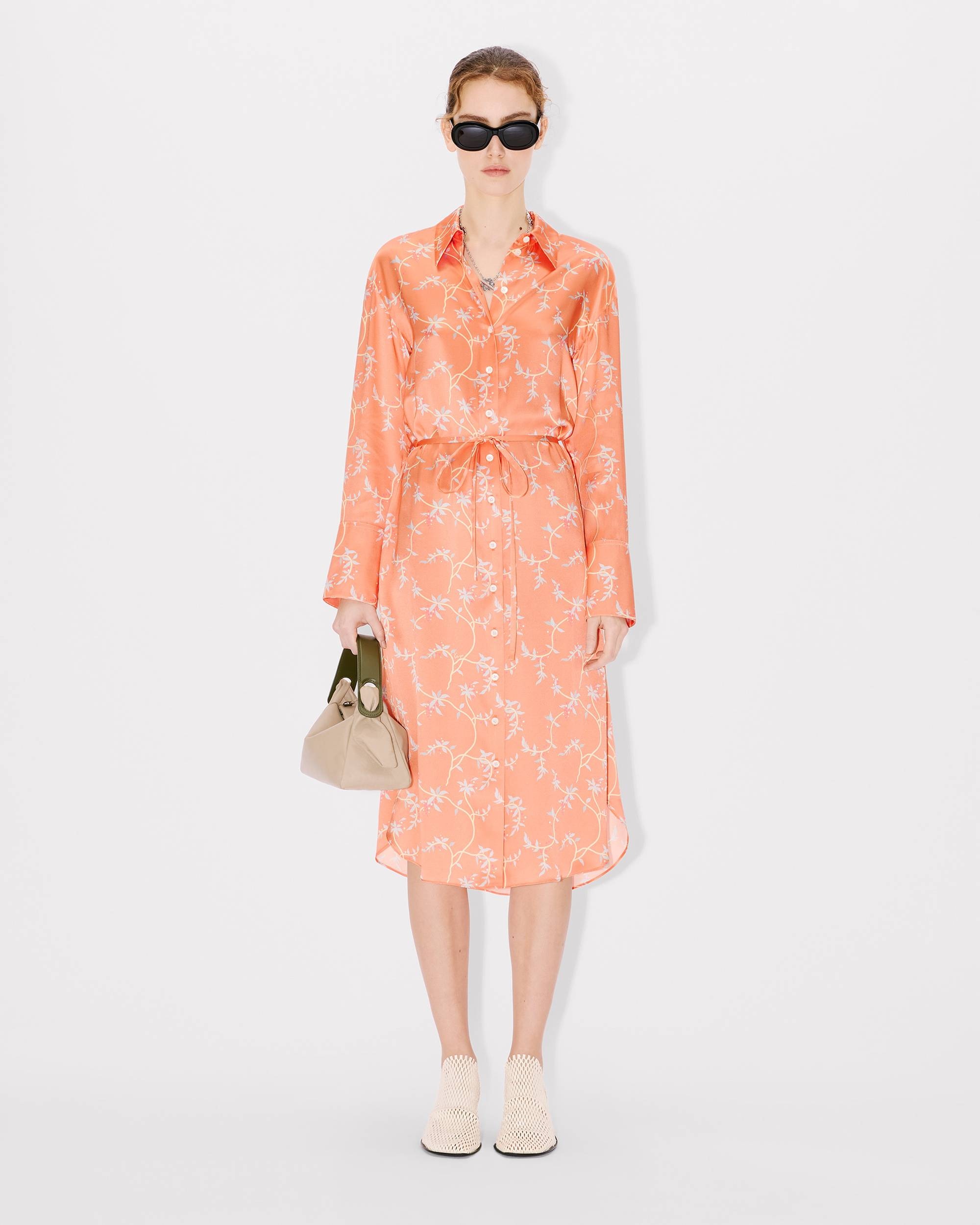 'KENZO Jungle Flower' midi shirt dress in silk - 3