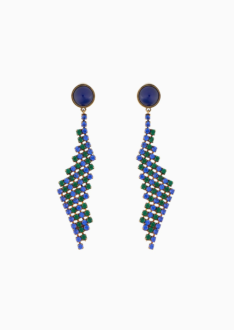 Clip-on pendant earrings with metallic mesh 1