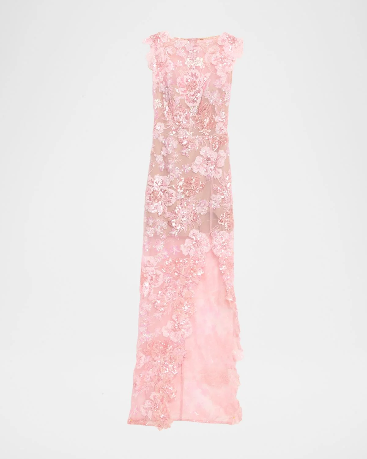Ellie Sleeveless Sequin Floral Column Gown - 1