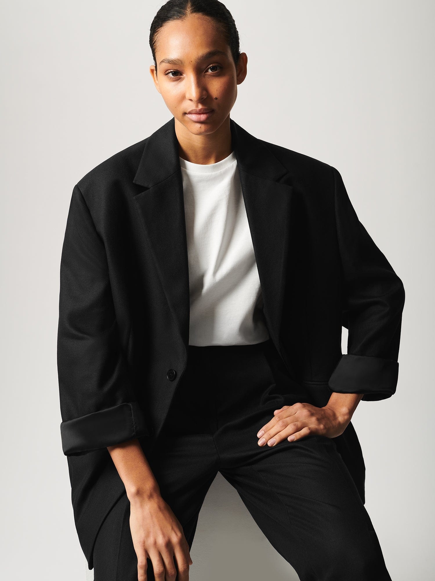 Womens DNA FrutFiber Oversized Blazer - Black - 5