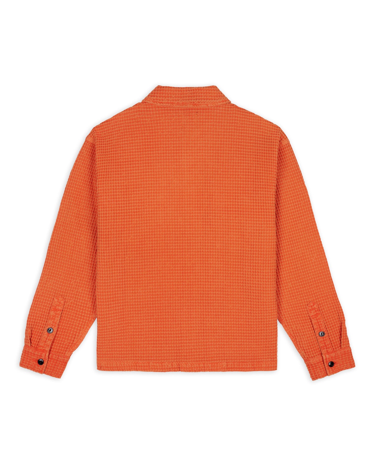 Waffle Button Front Shirt - Terracotta - 2