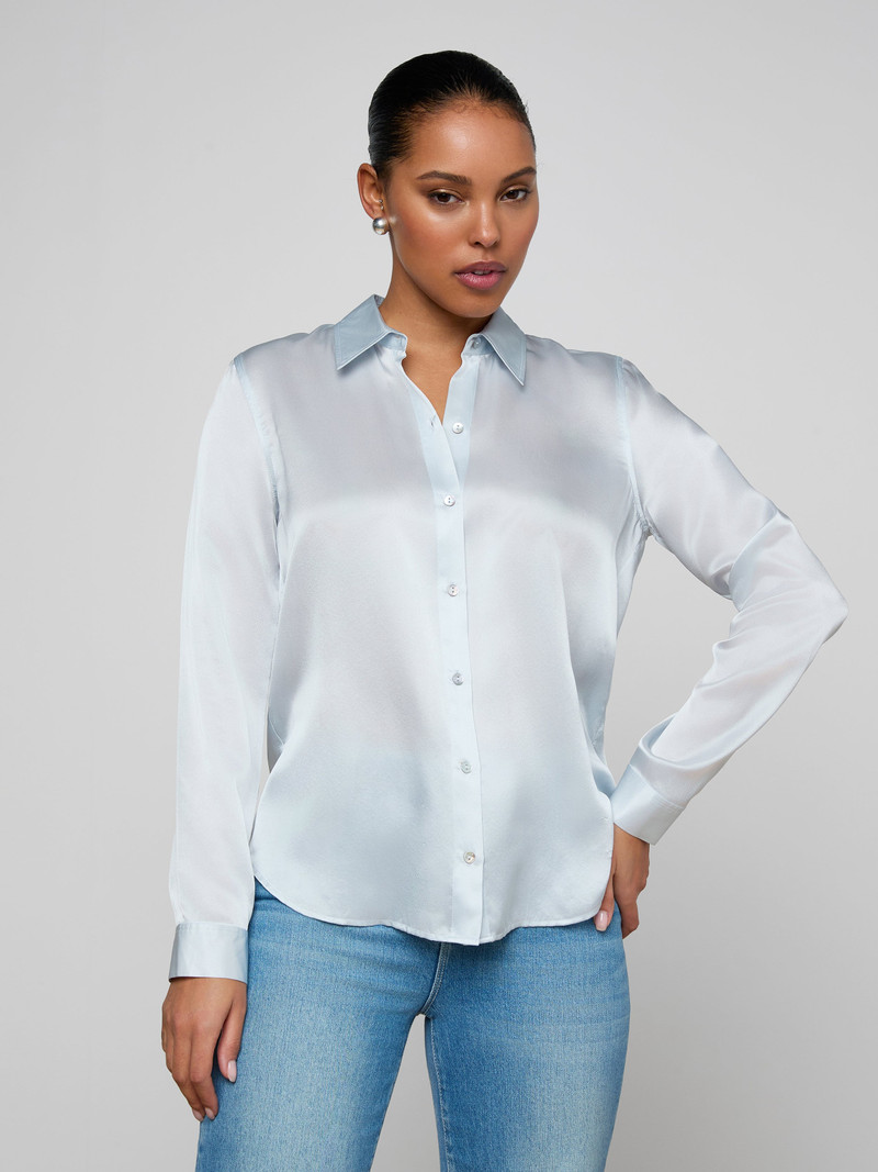 L'AGENCE Tyler Silk Blouse outlook