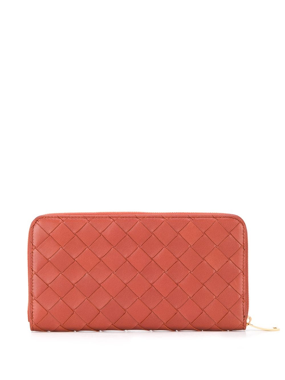 intrecciato weave continental wallet - 2