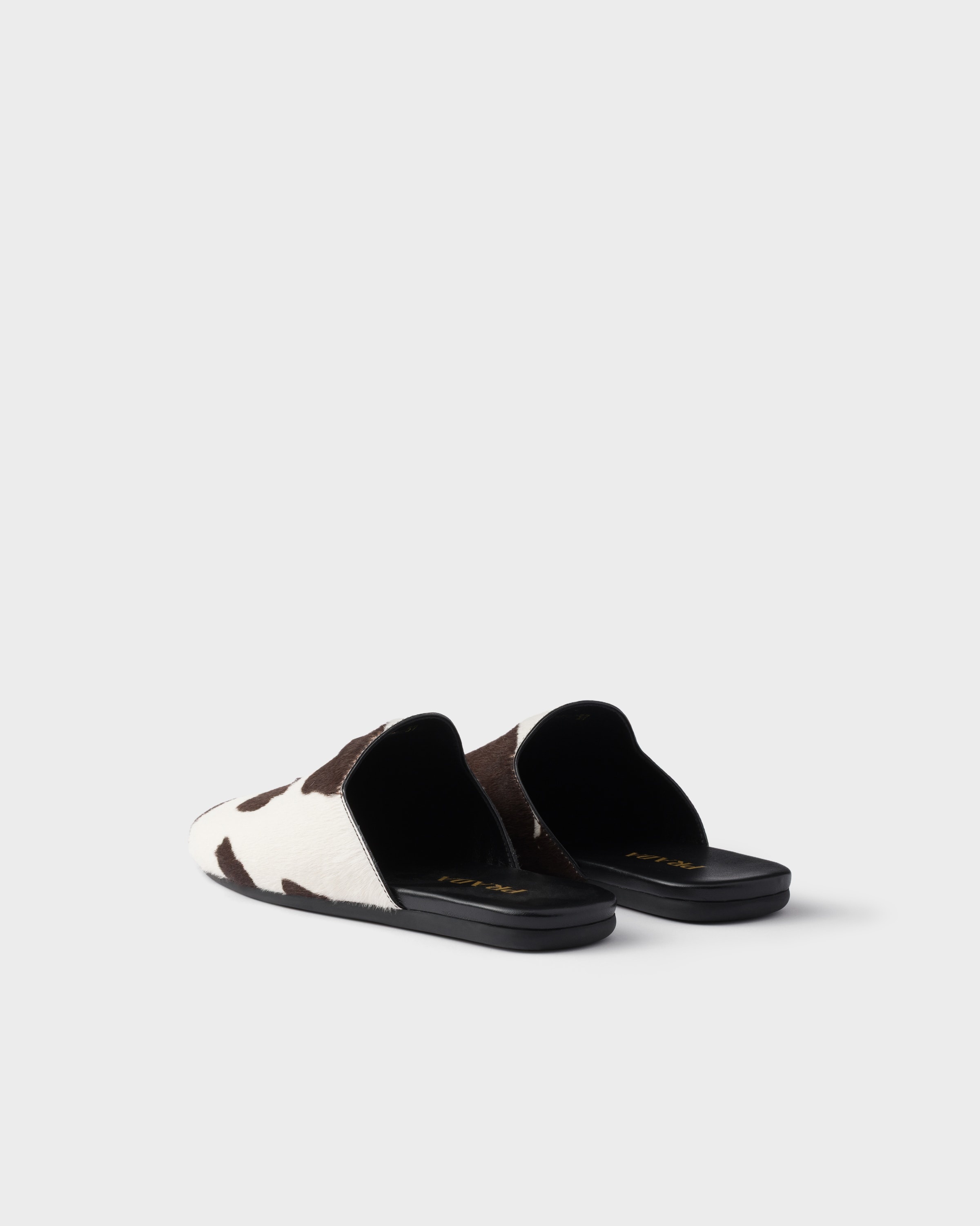 Printed leather mules - 4