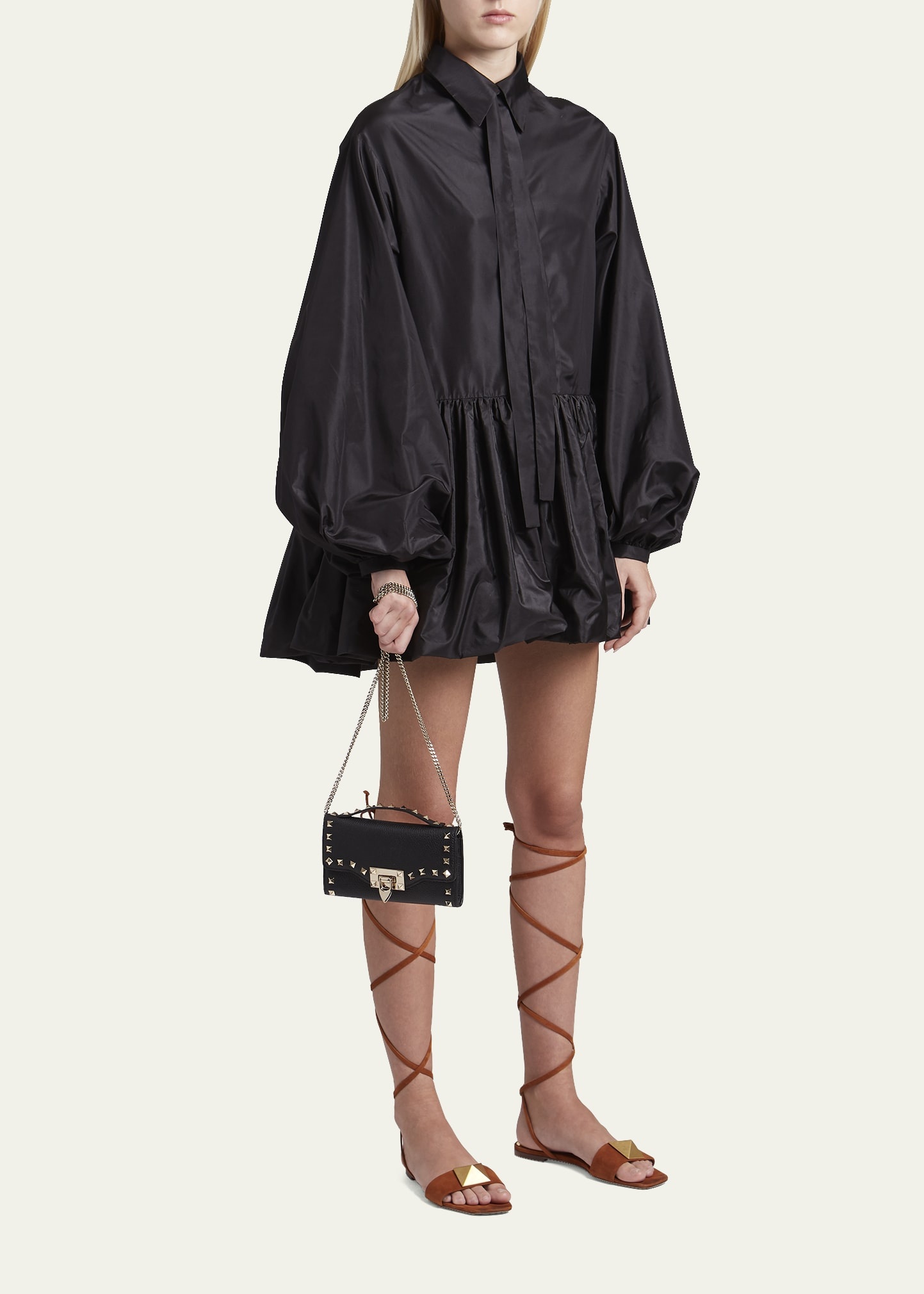 Rockstud Leather Wallet on Chain - 5