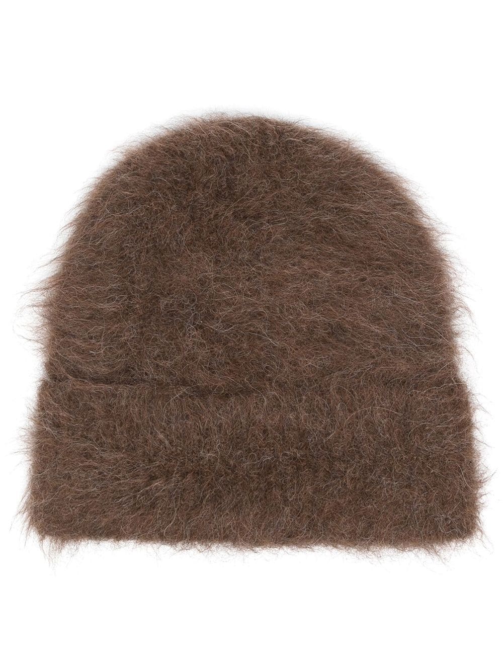 textured rib-trimmed beanie - 1