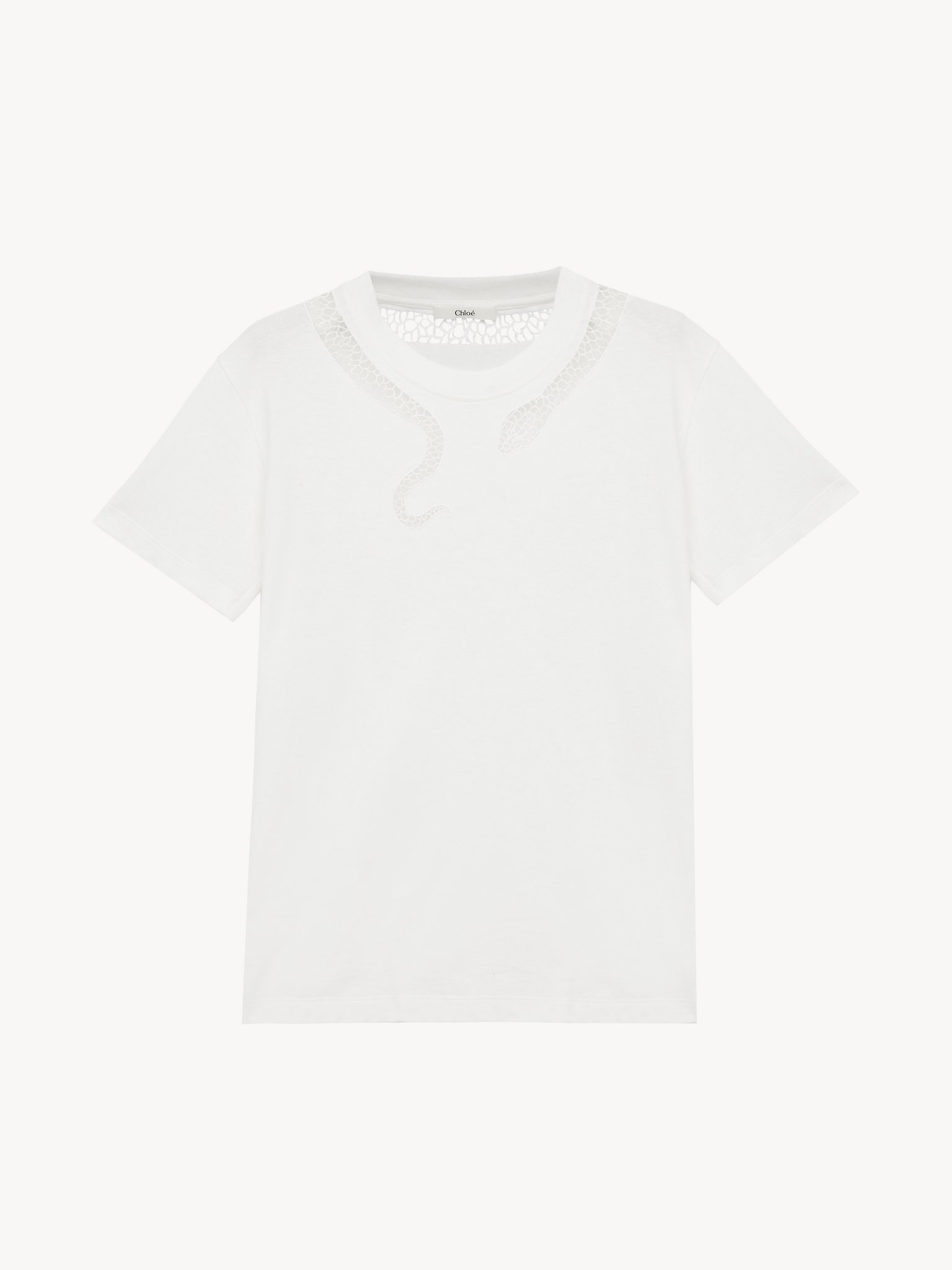 GUIPURE T-SHIRT IN COTTON JERSEY - 2
