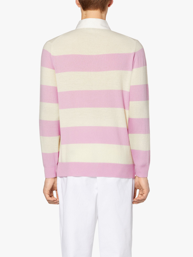 PINK WOOL KNITTED RUGBY SHIRT | GKM-202 4