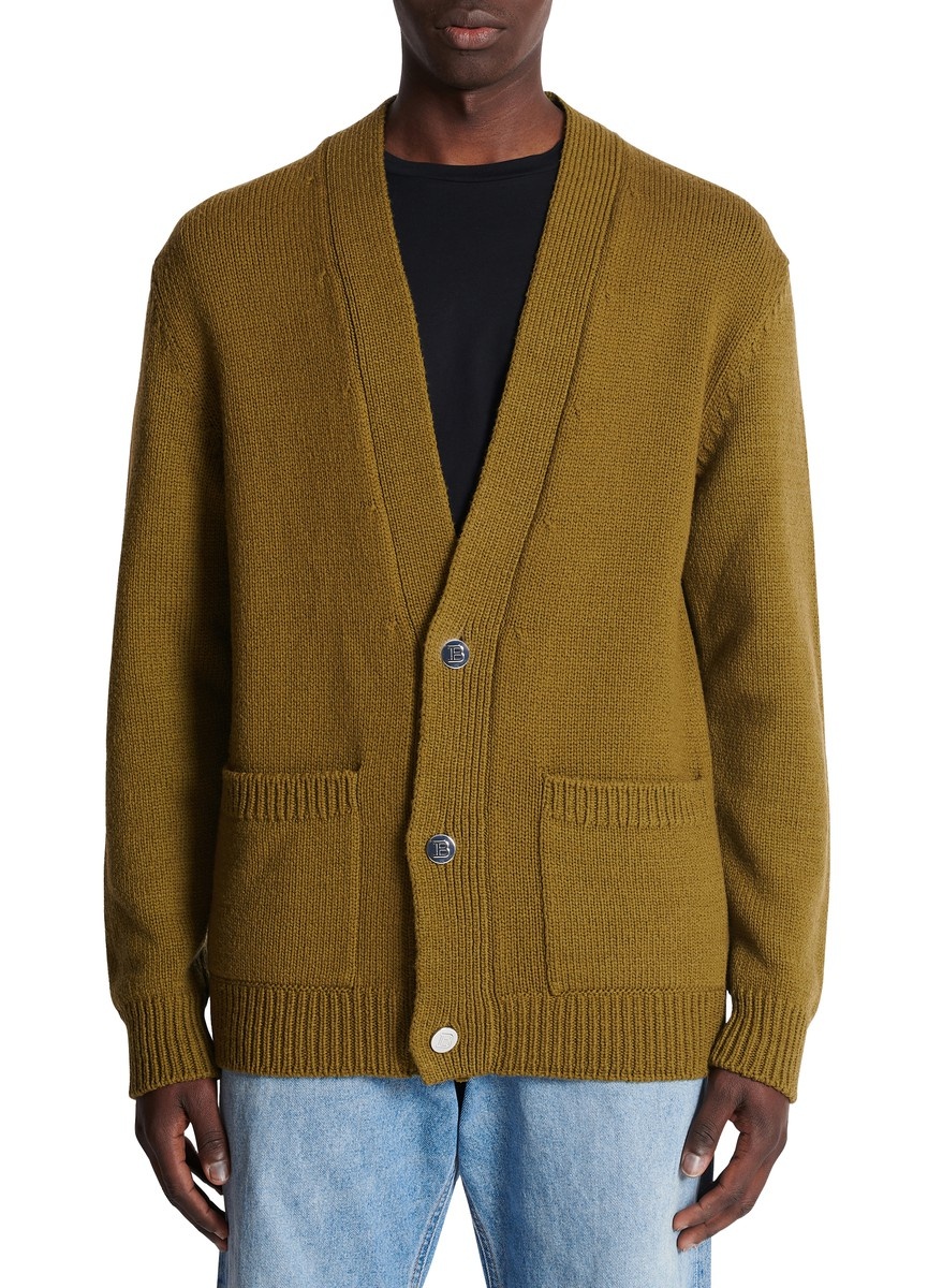 Balmain logo knitted cardigan - 7