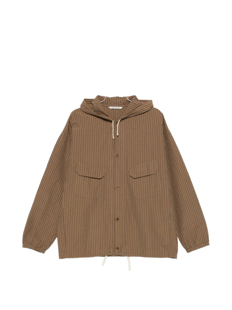 stripe-pattern hooded shirt jacket 1