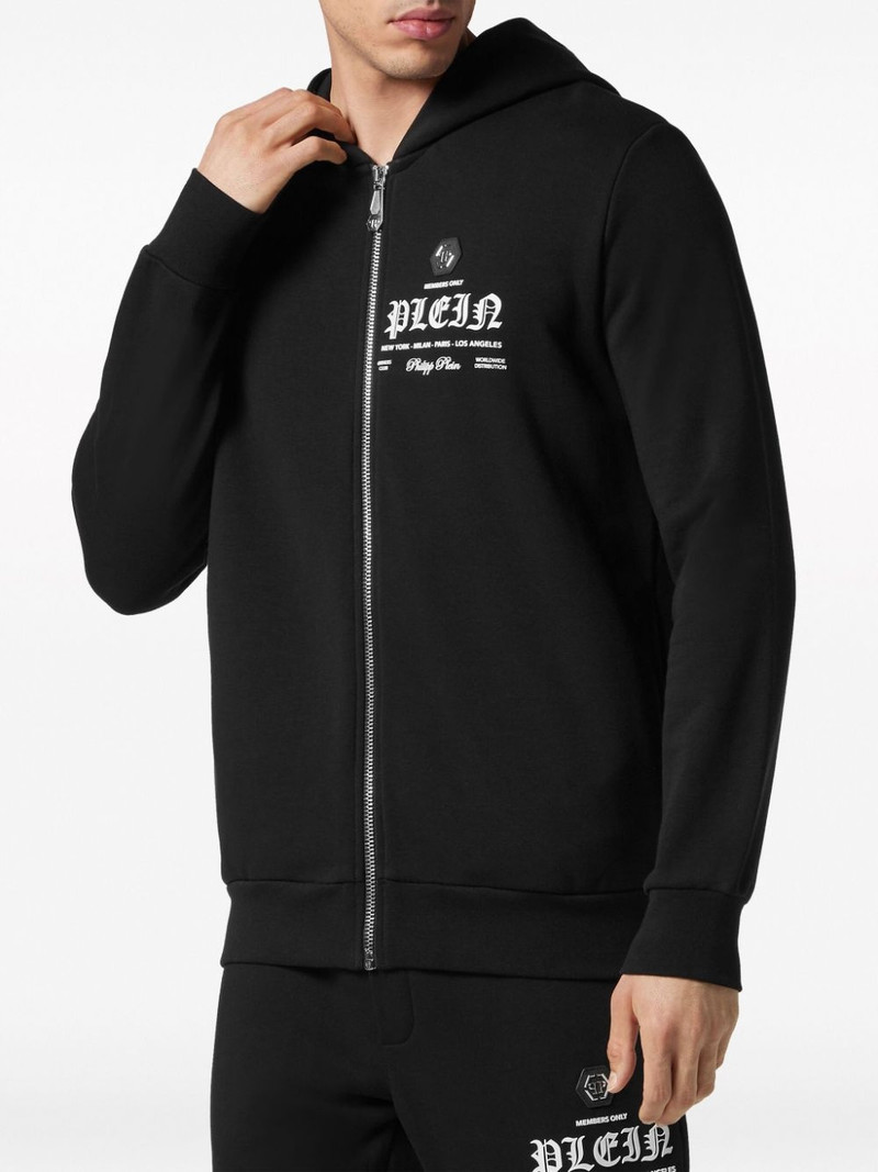 logo-print zipped hoodie 3