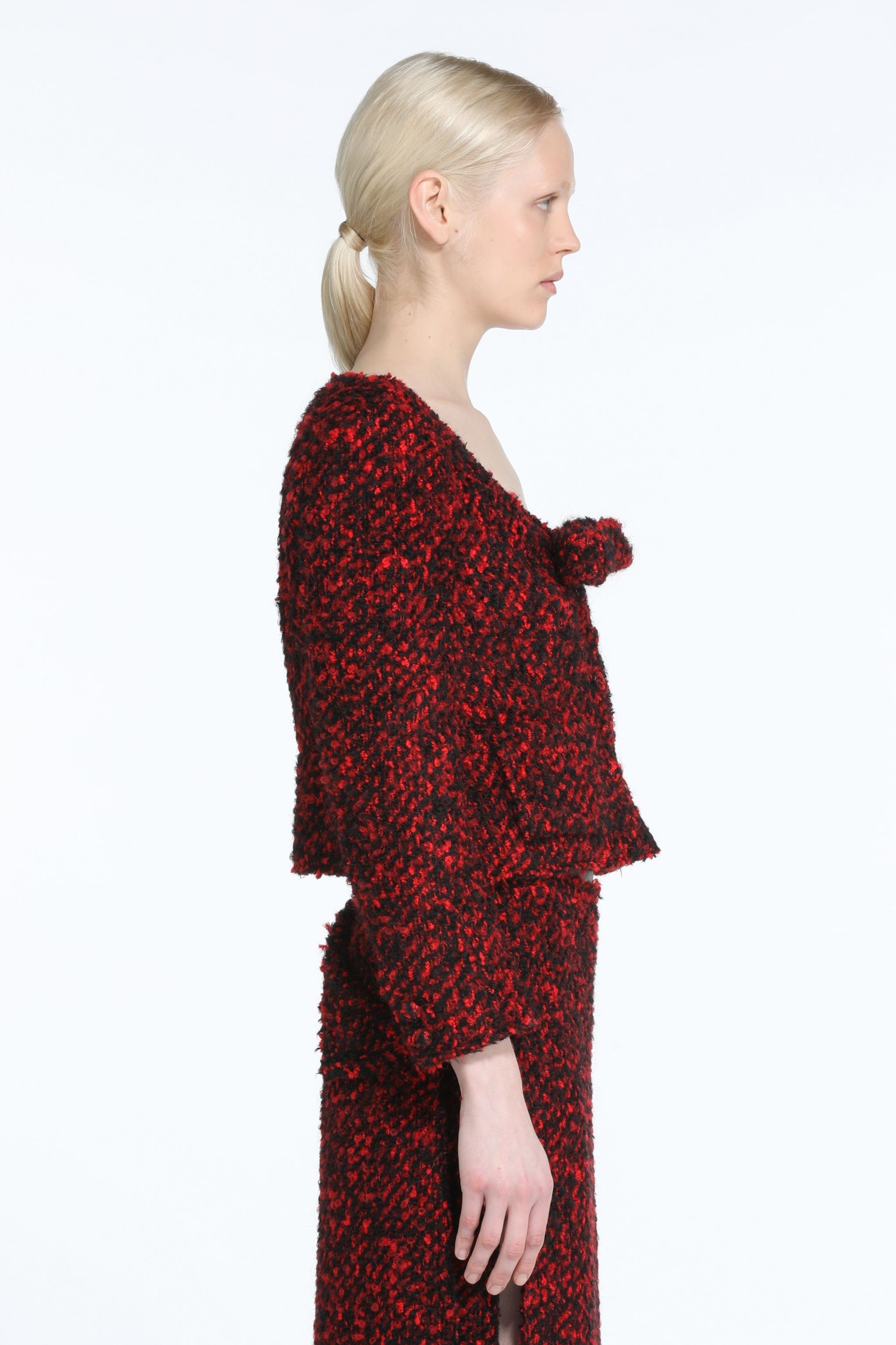 BOW-EMBELLISHED TWEED JACKET - 3