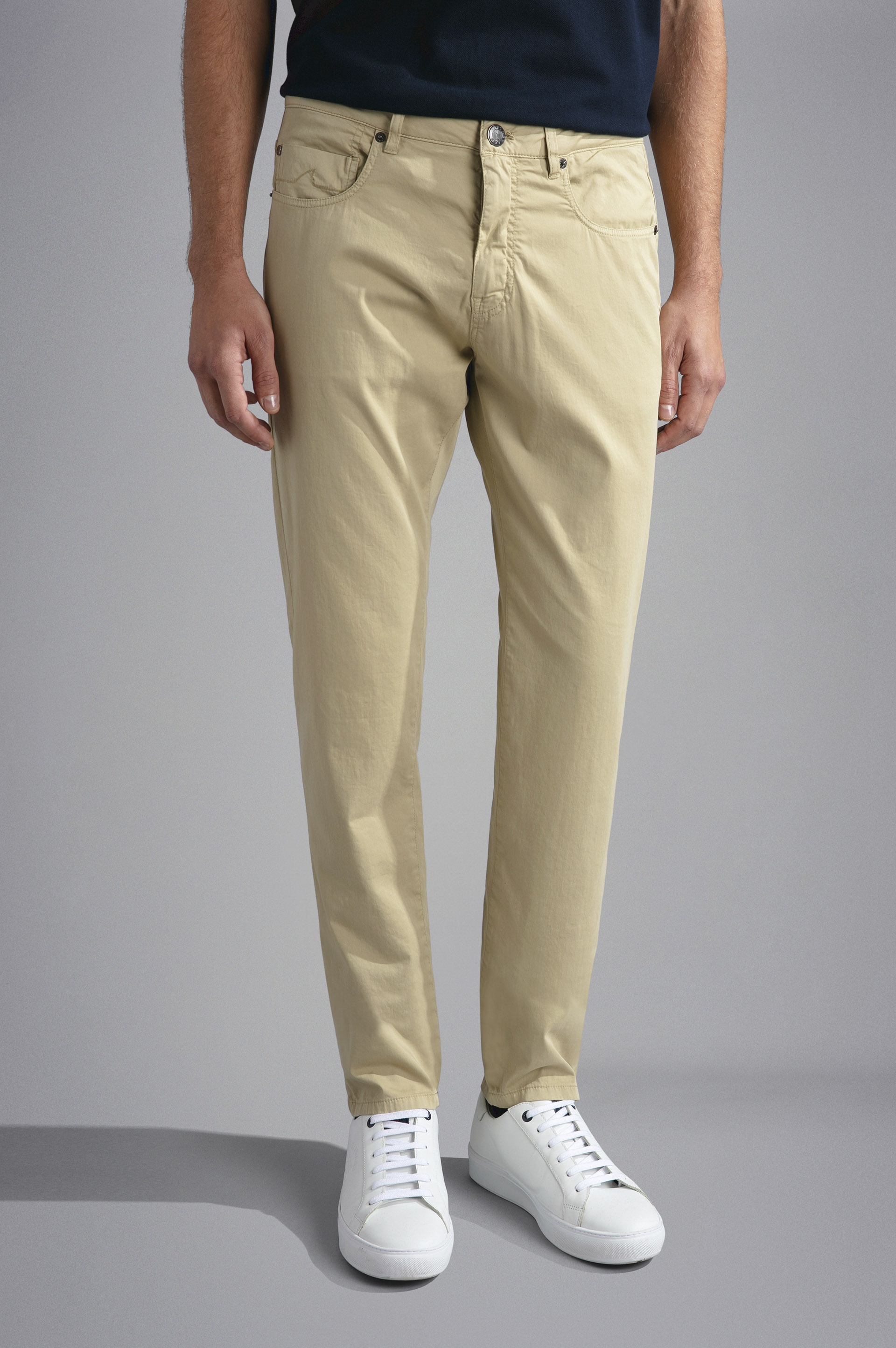 SILK AND COTTON STRETCH 5 POCKETS TROUSERS - 6