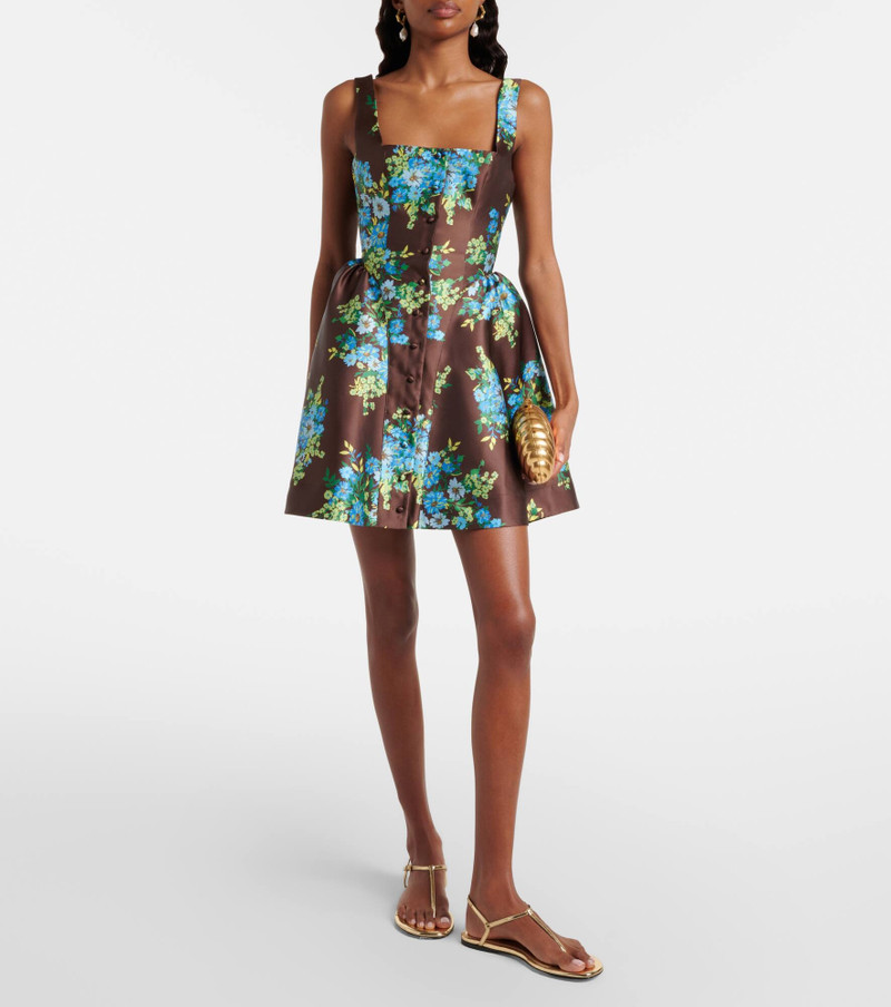 ALÉMAIS Floral peplum satin minidress outlook