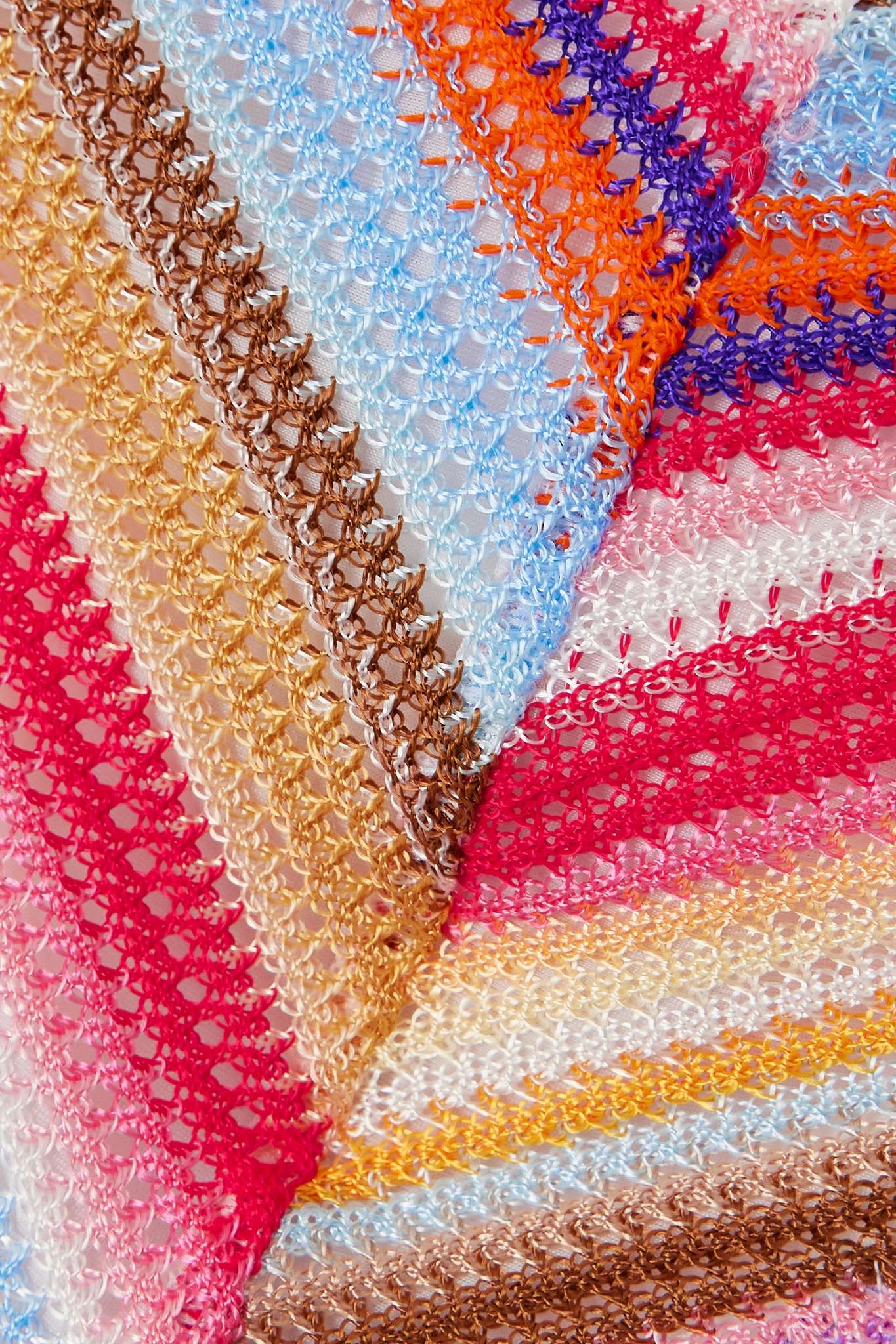 Mare one-shoulder striped crochet-knit bikini - 4
