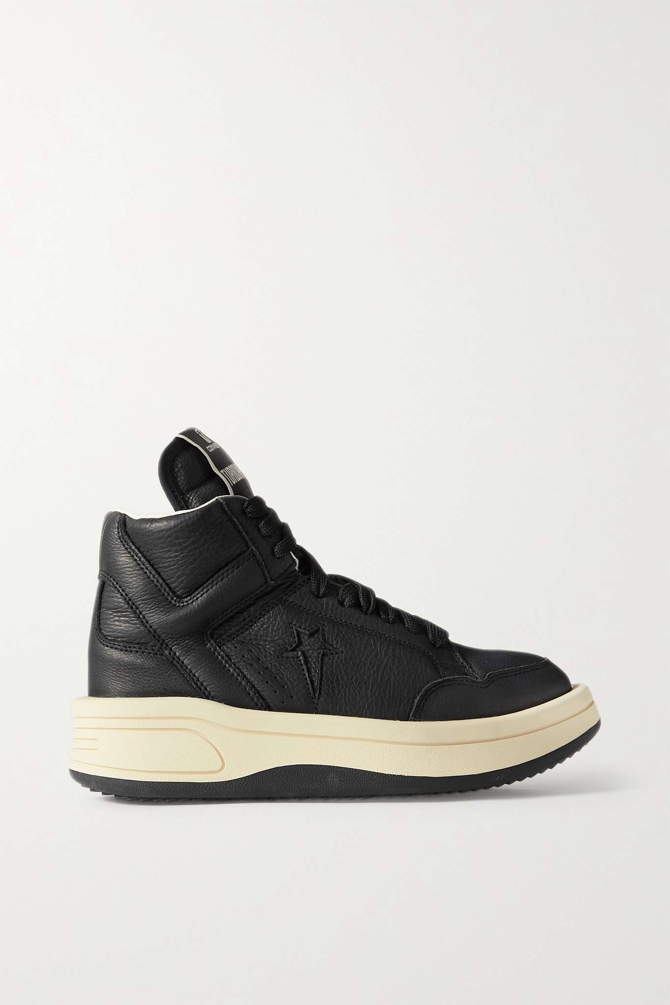 + Converse + DRKSHDW TURBOWPN textured-leather high-top sneakers - 1