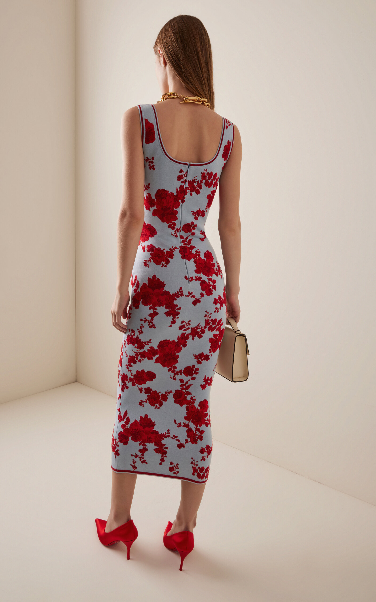 Knit Silk Jacquard Midi Dress multi - 4