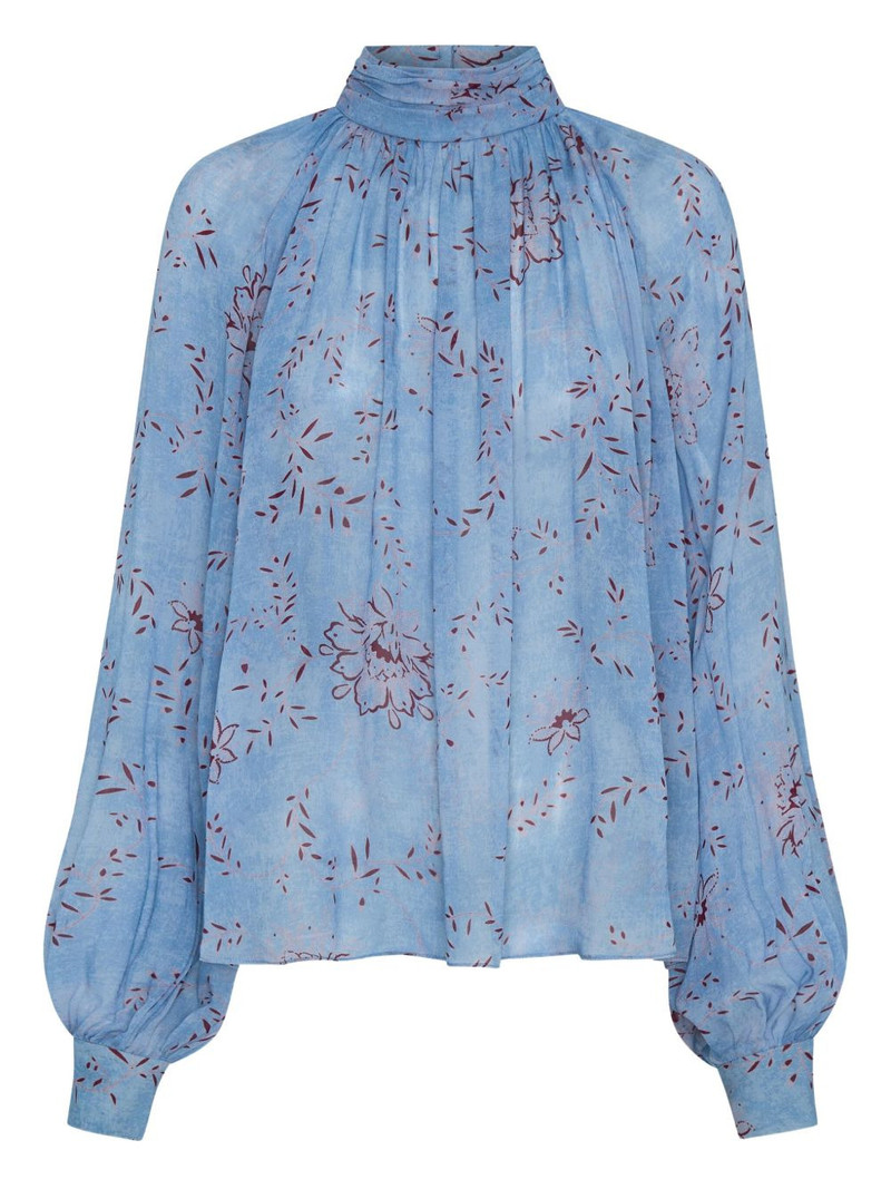 Solene floral-print high-neck top 1