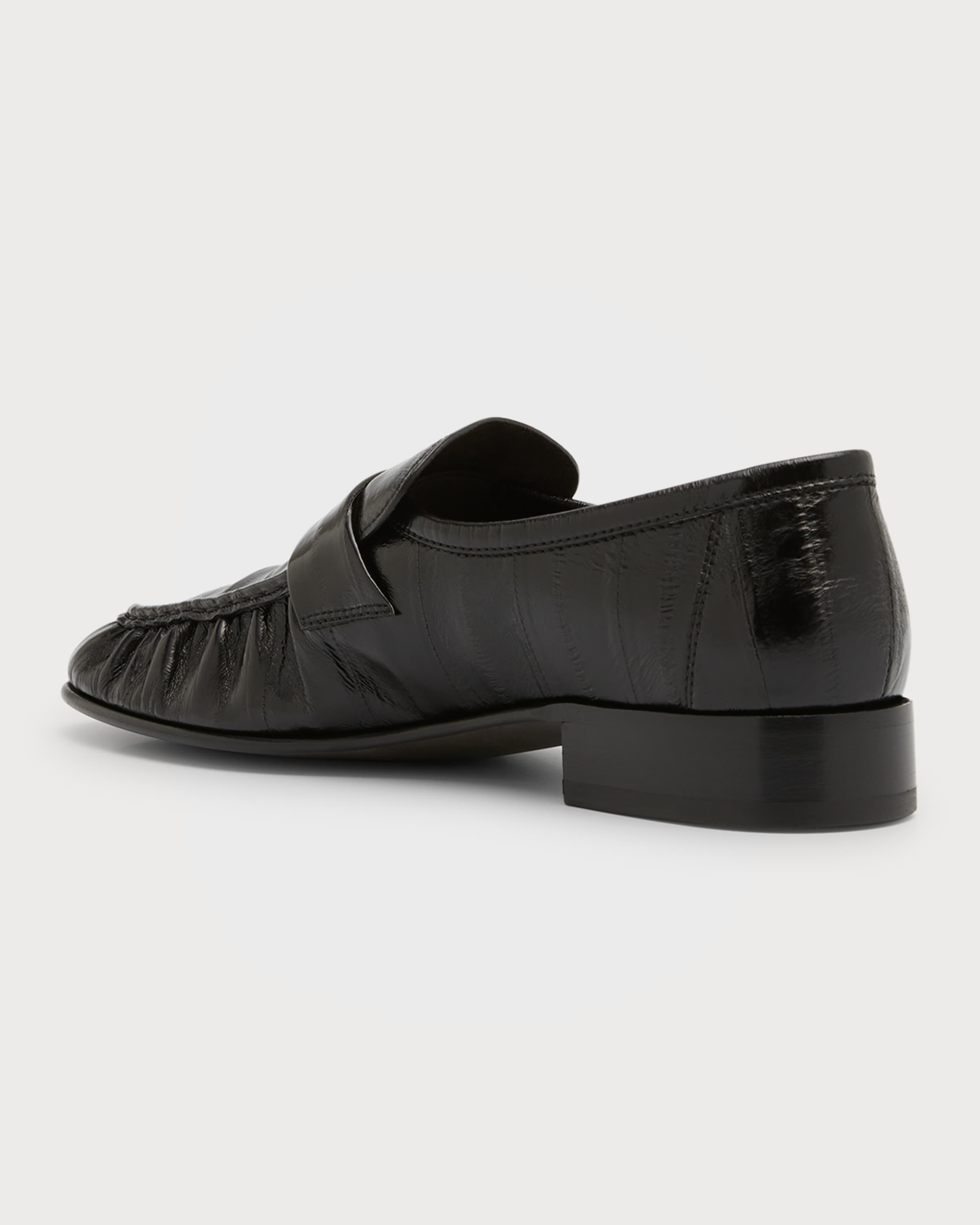 Soft Leather Flat Loafers - 4