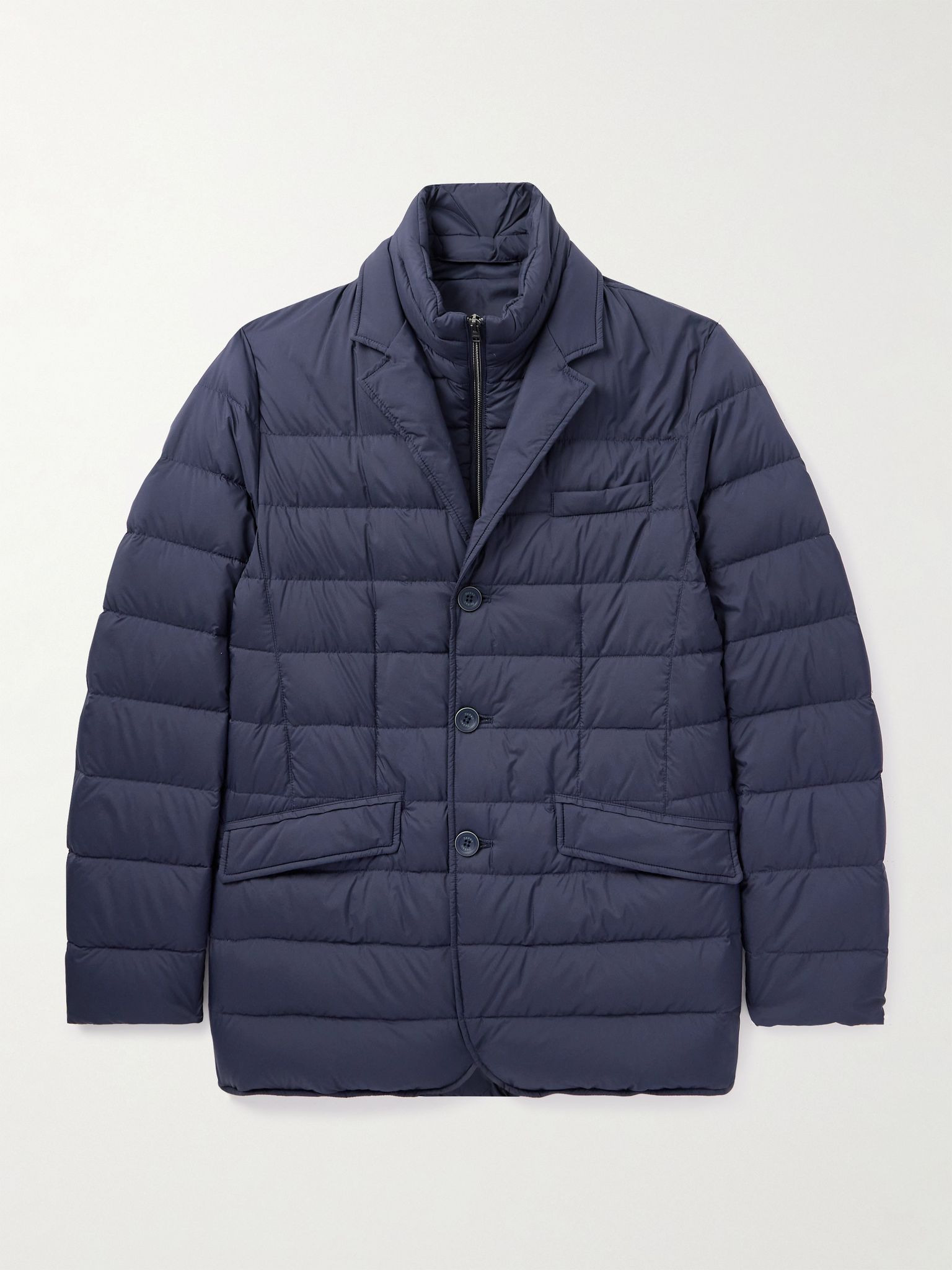 La Giacca Convertible Quilted Nylon Down Jacket Navy - 1
