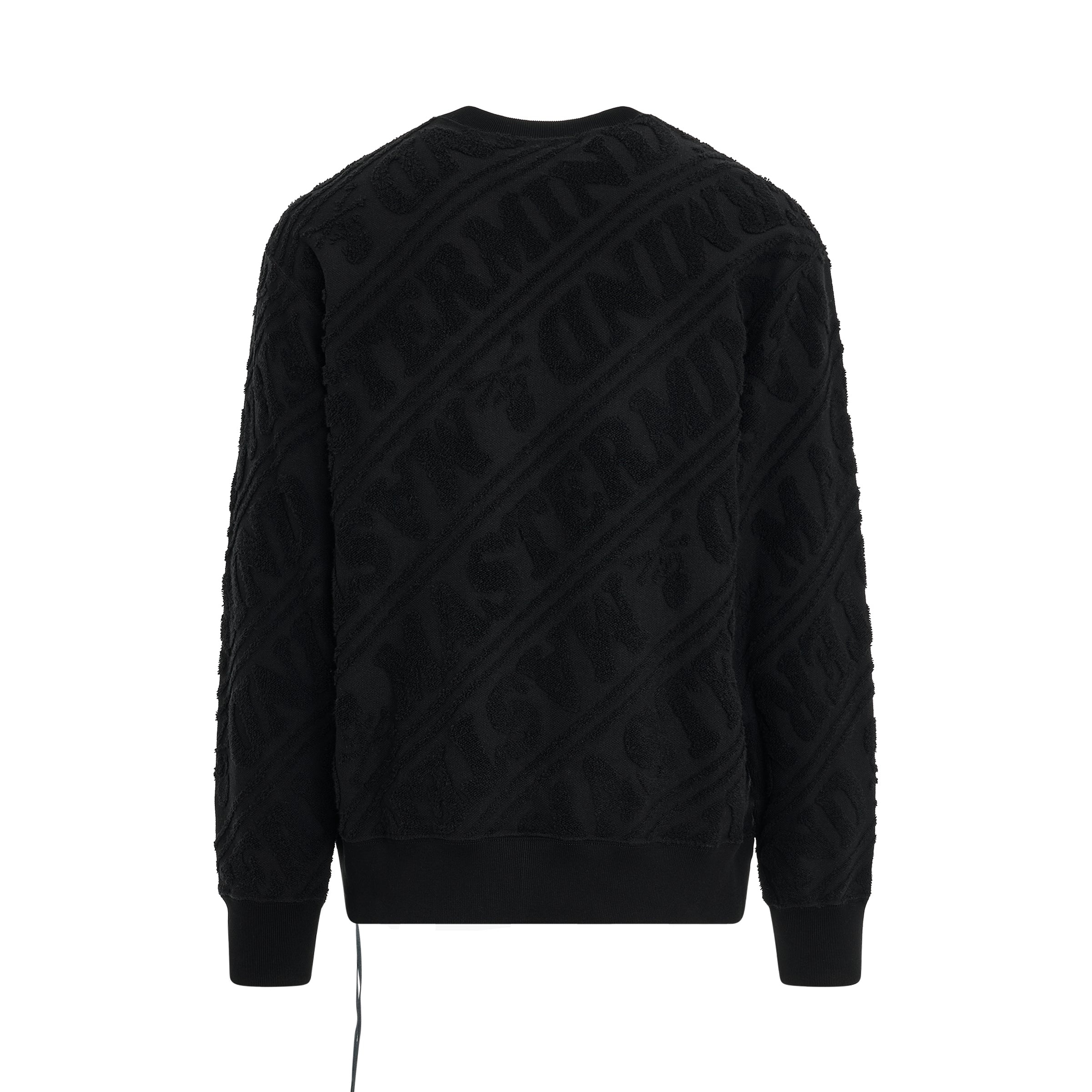 Pile Jacquard Sweatshirt in Black - 4