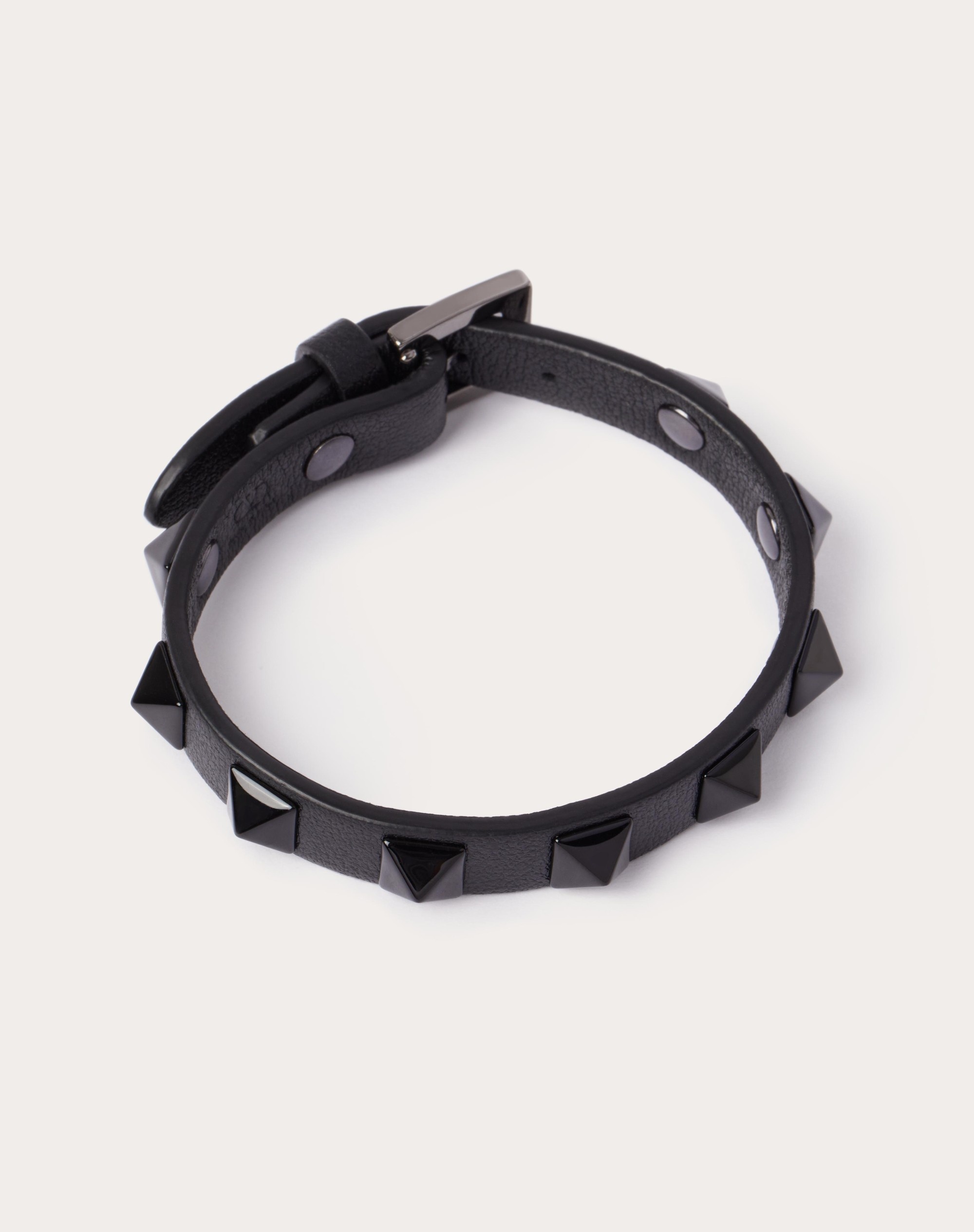 VALENTINO GARAVANI ROCKSTUD BRACELET IN LEATHER AND METAL - 3