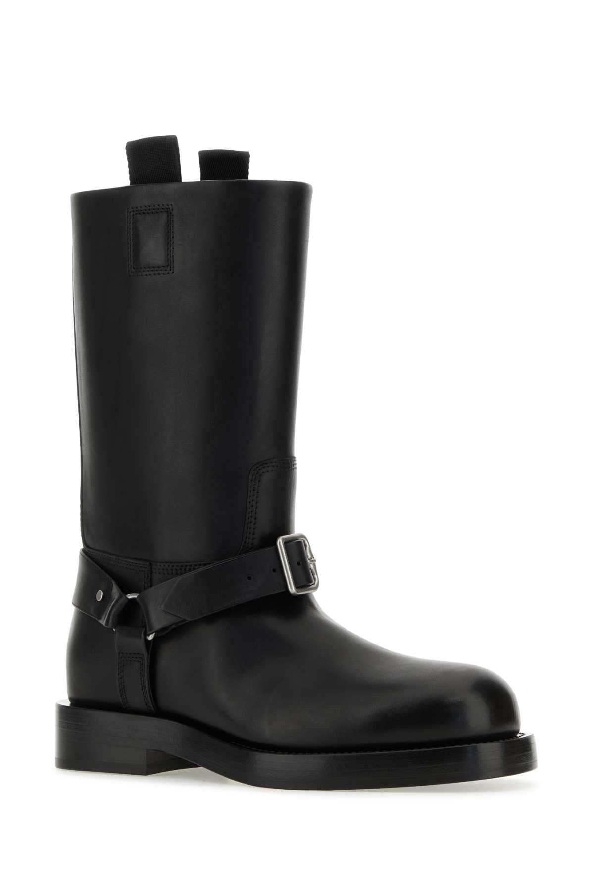 Burberry Men Black Leather Ankle Boots - 2