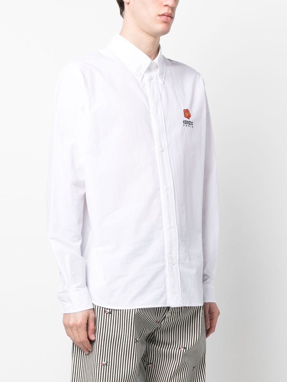 Boke Flower-embroidered button-down shirt - 3