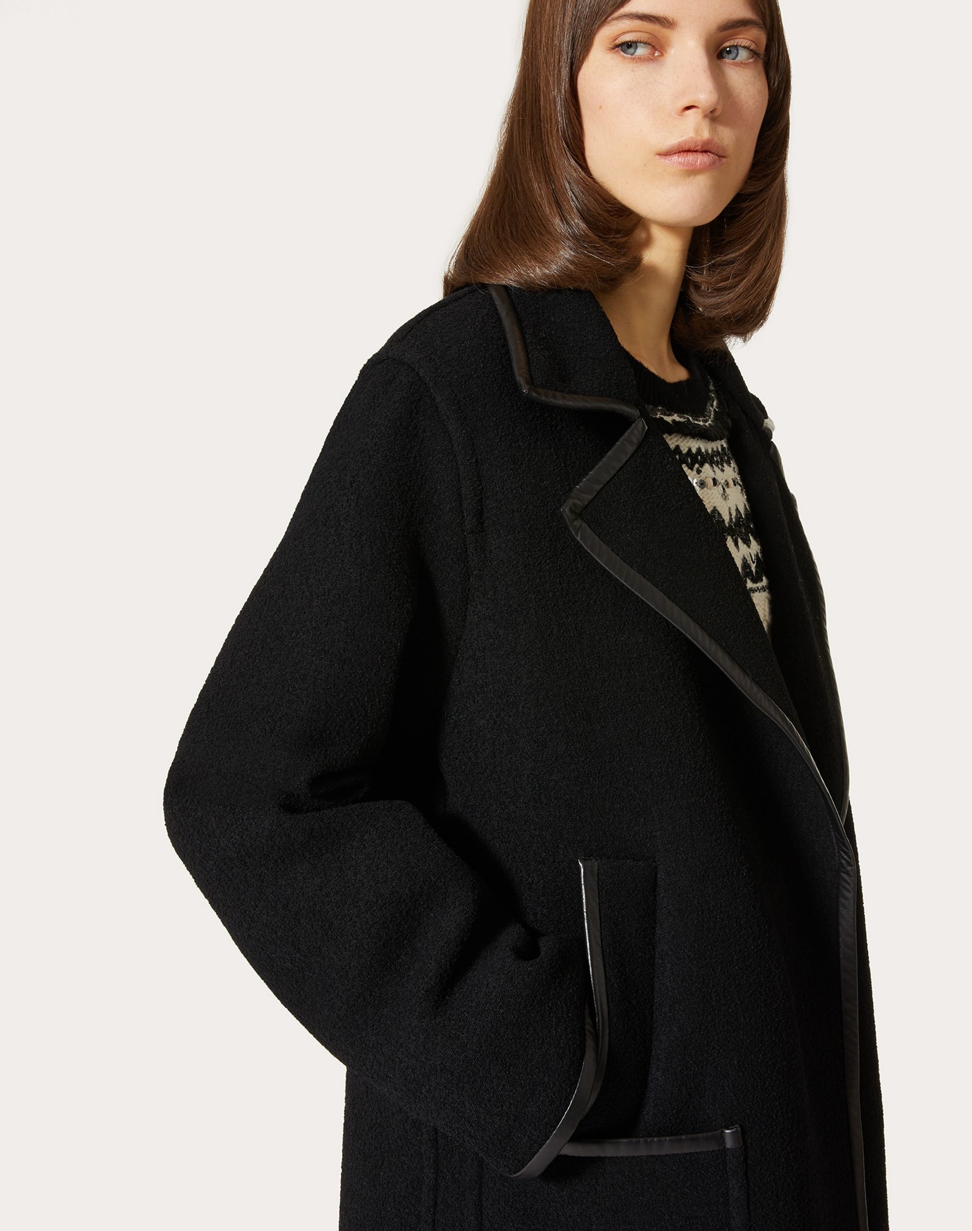 COAT WITH LEATHER DETAILS - 5