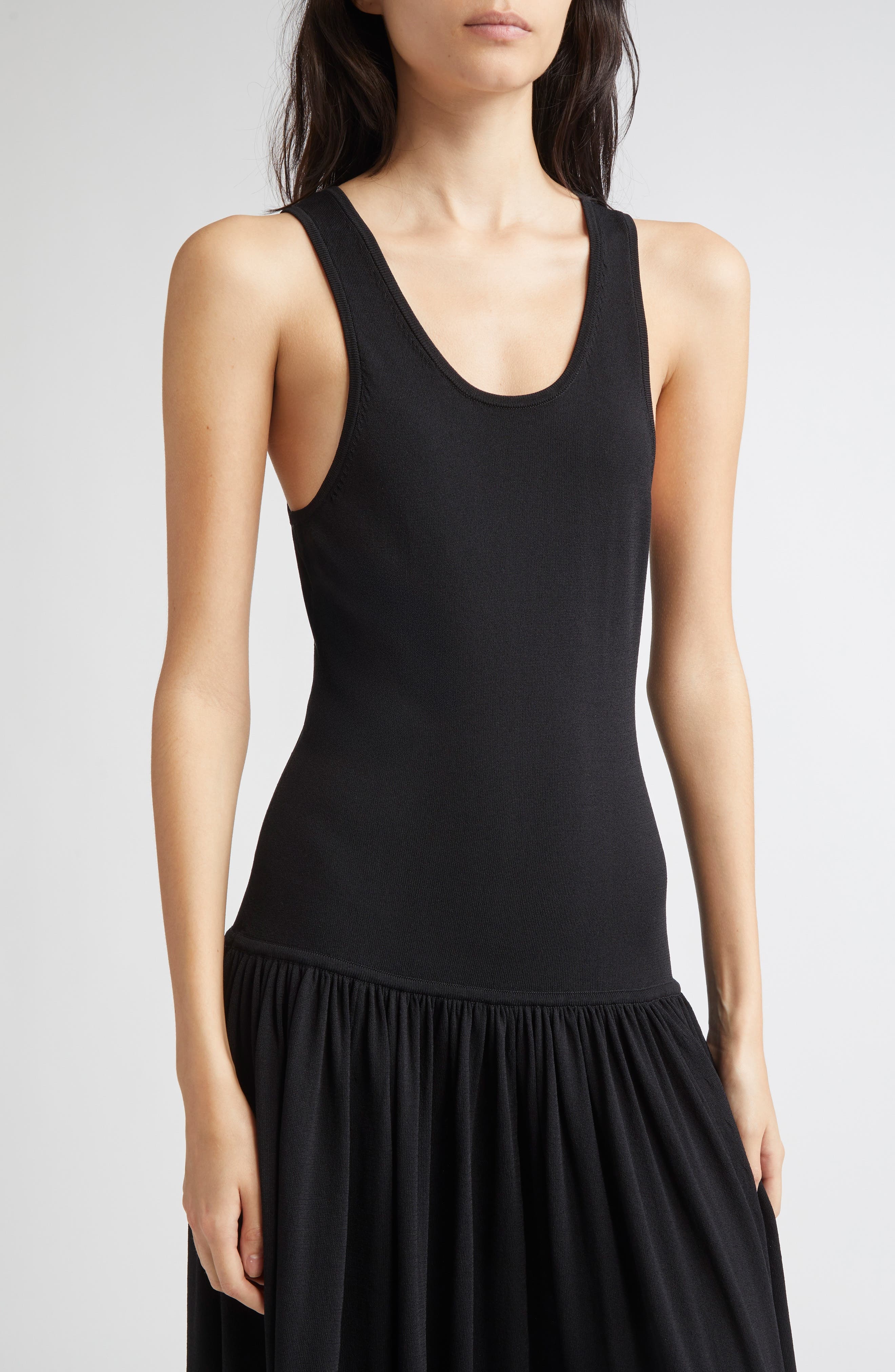 LOULOU DE SAISON Jada Drop Waist Jersey Maxi Dress in Black at Nordstrom - 4