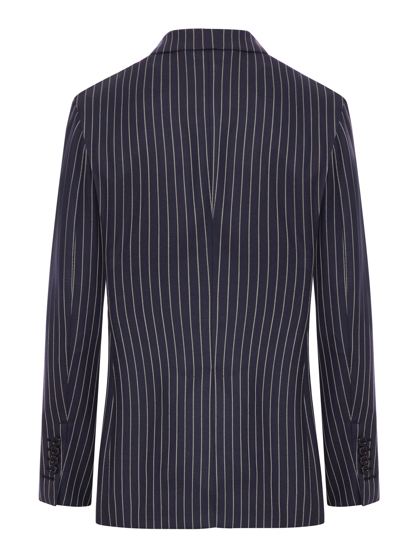 SINGLE BREASTED WOOL FLANNEL JACKET WITH STRIPES - 2