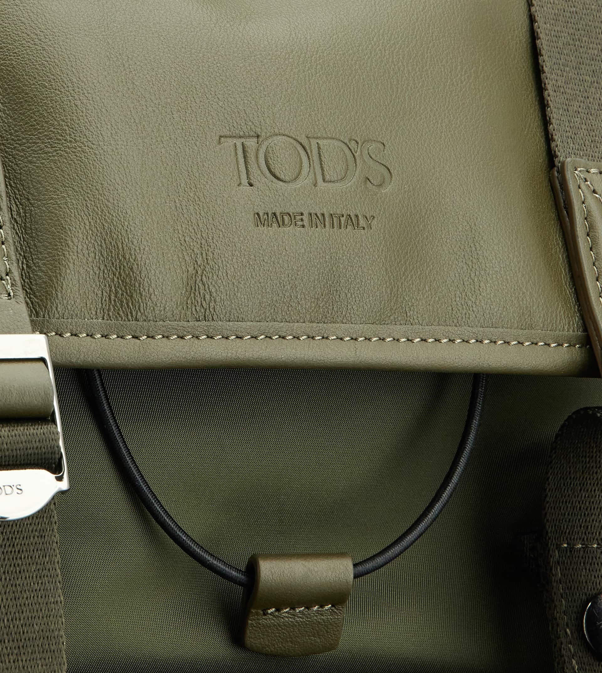 BACKPACK IN FABRIC AND LEATHER MEDIUM - GREEN - 5