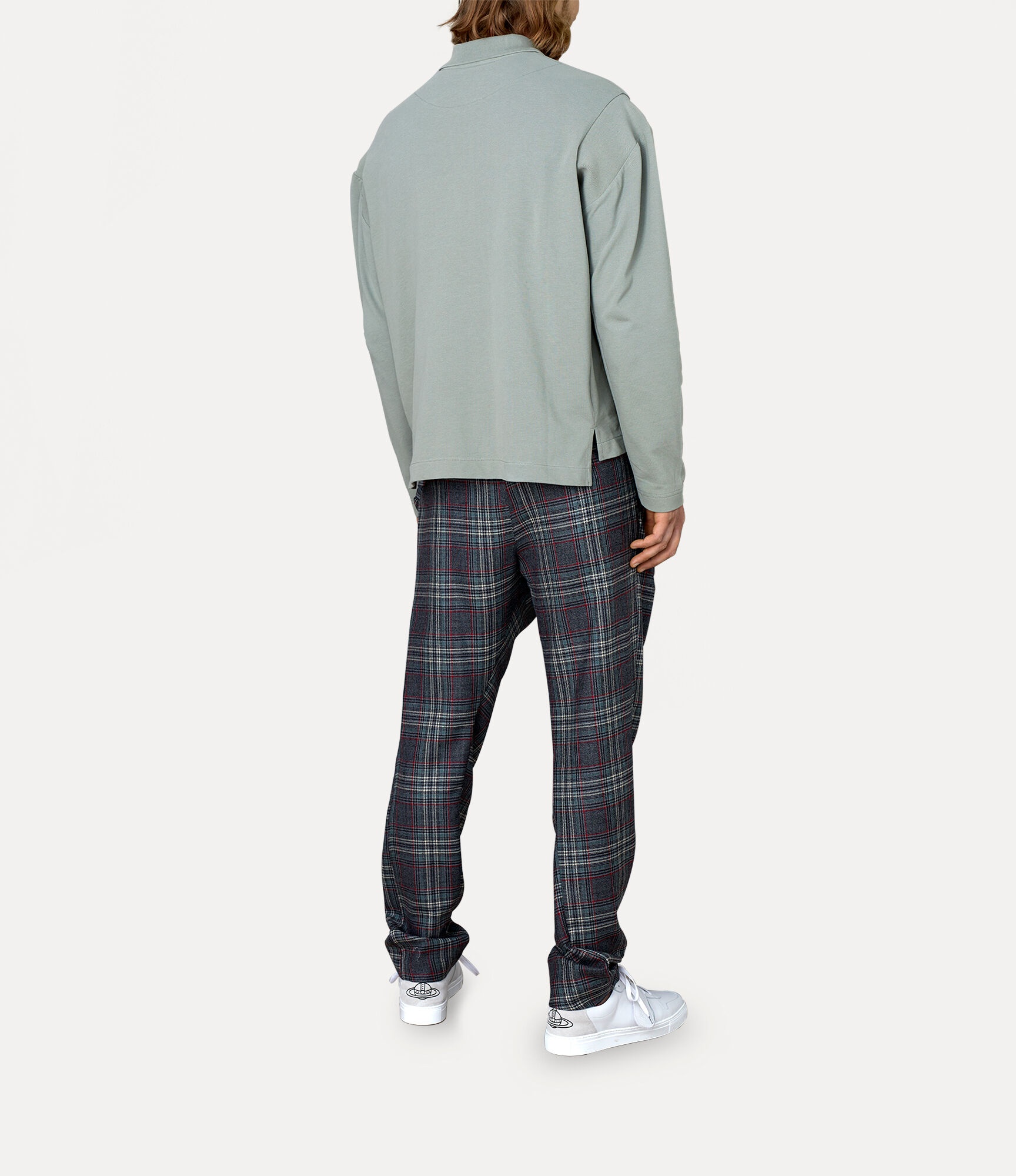 STRIPPED LONG SLEEVE CLASSIC POLO TOP - 3