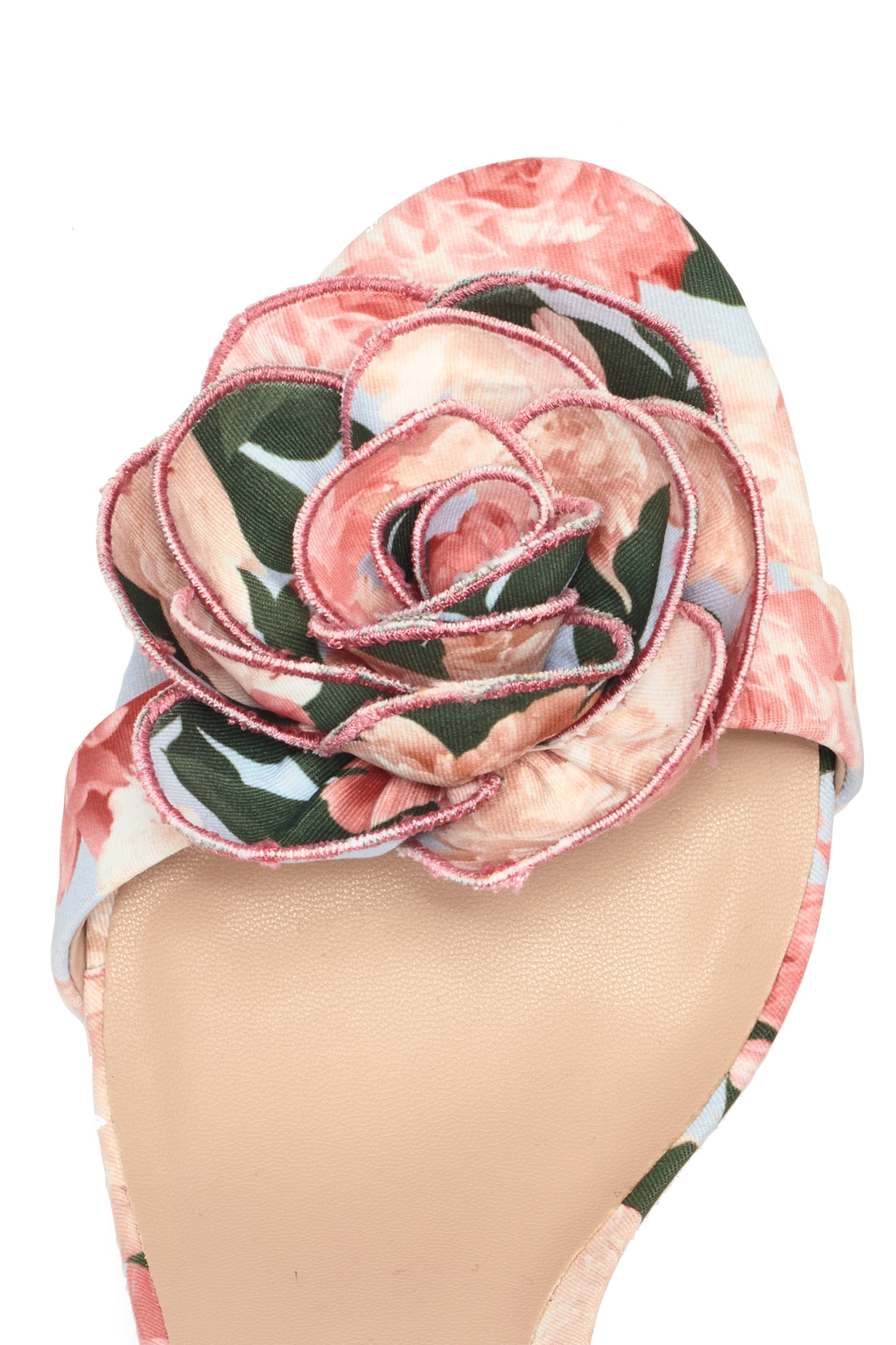 CHELSEA WITH ROSE OPEN TOE - PEACH PEONIES - 3