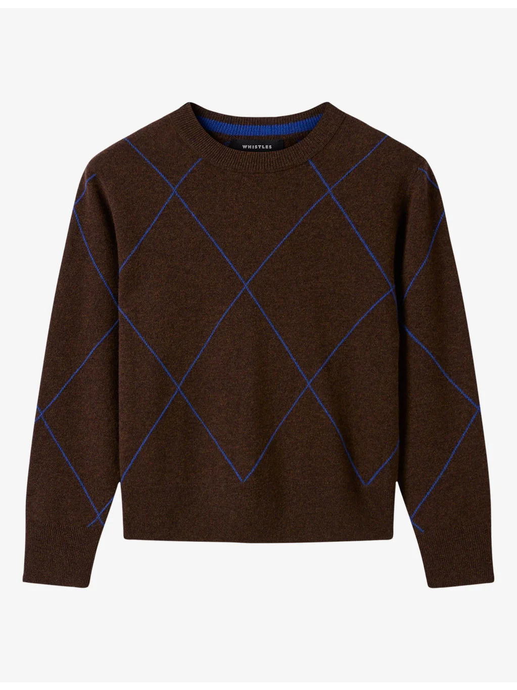 Diamond-Pattern Knitted Wool Jumper - 1