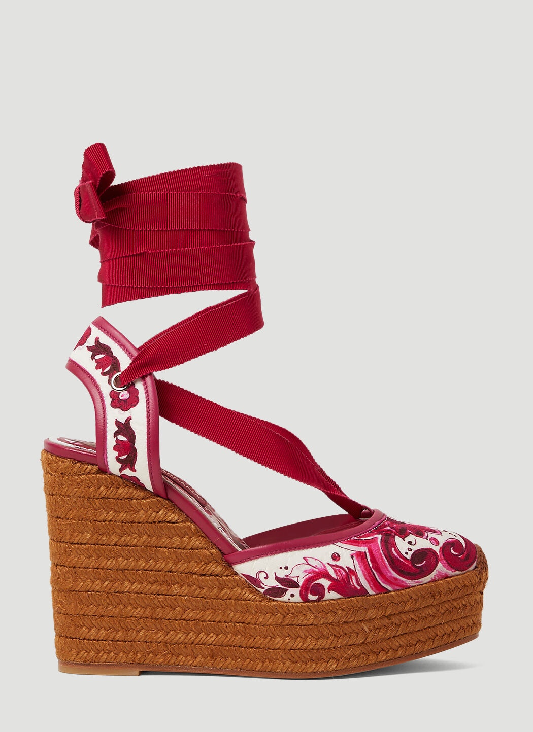 Printed Brocade Wedge Sandals - 1