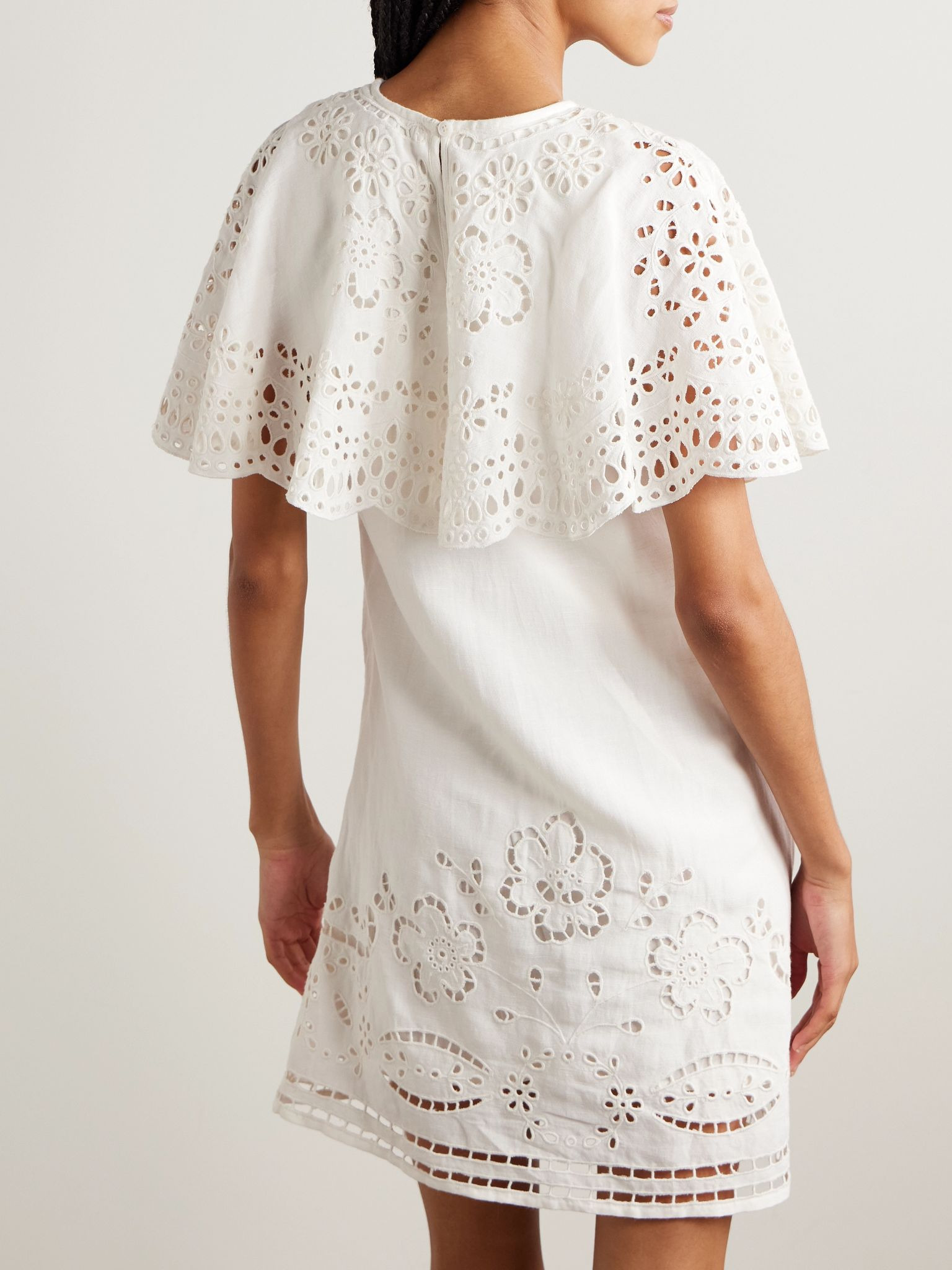 Lula layered broderie anglaise mini dress White - 3