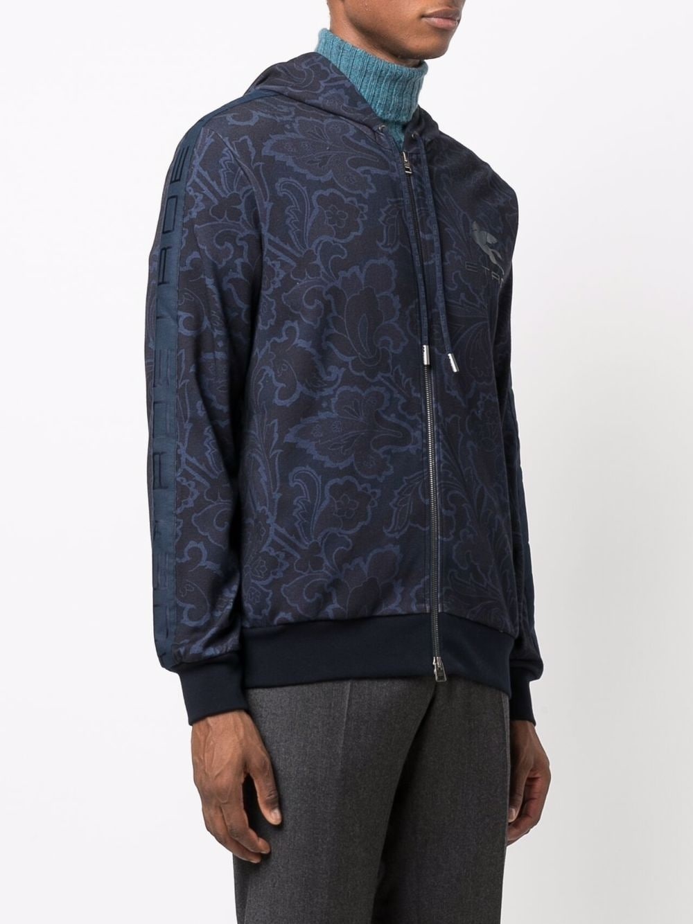 paisley-print zip-up hoodie - 3