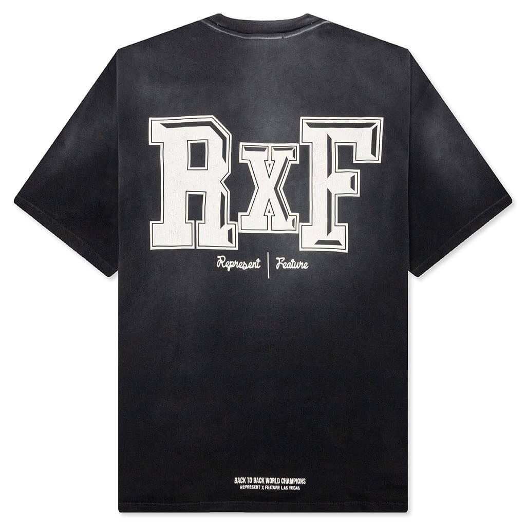 FEATURE X REPRESENT MULTI LOGO T-SHIRT - STAINED BLACK - 2