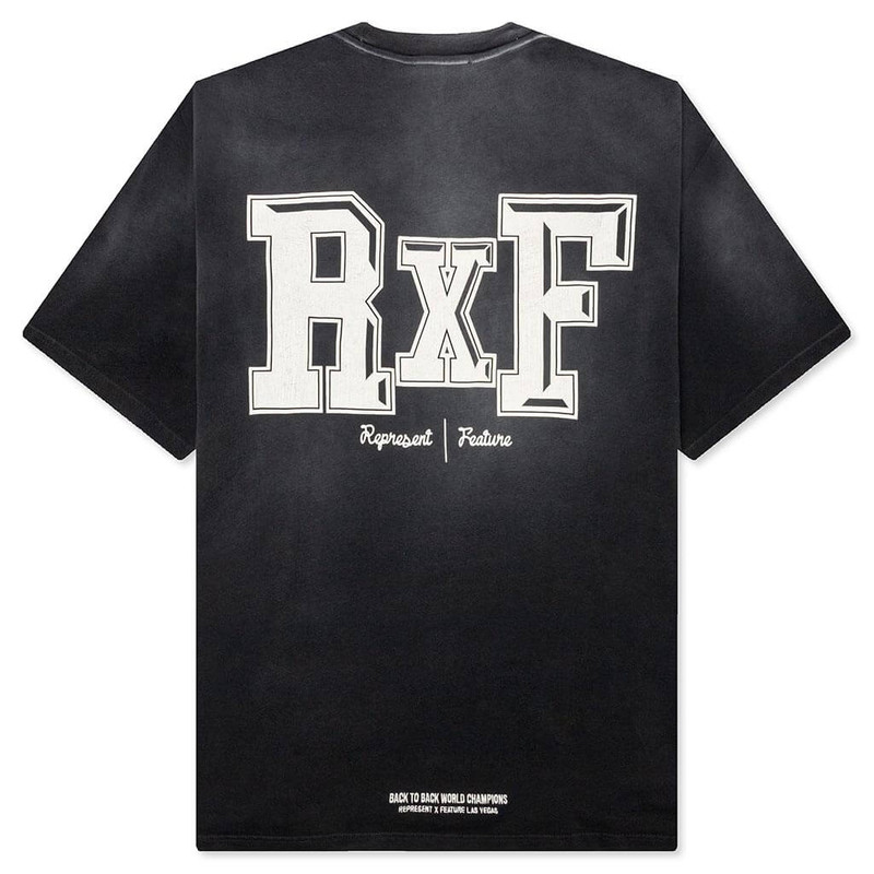 REPRESENT FEATURE X REPRESENT MULTI LOGO T-SHIRT - STAINED BLACK outlook