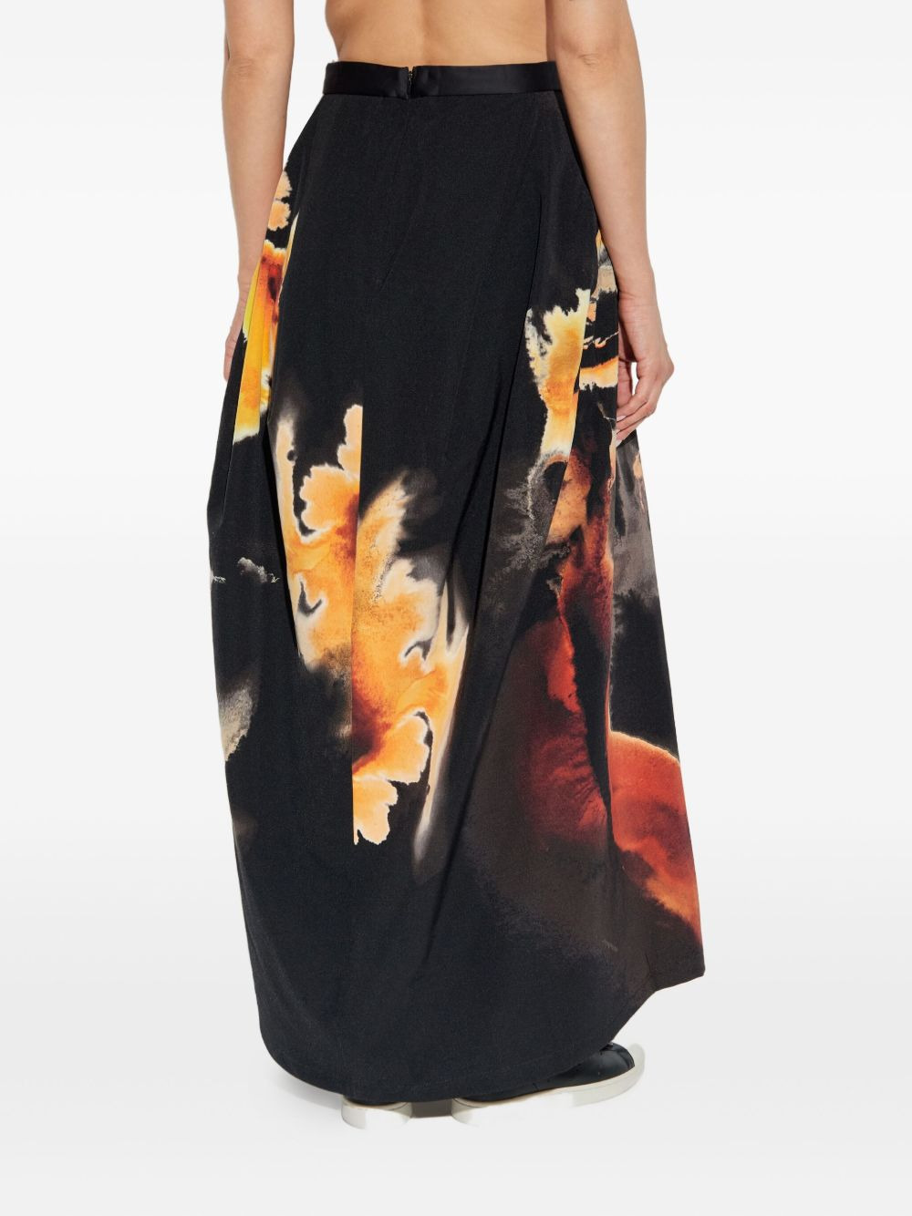 abstract-print long skirt - 4