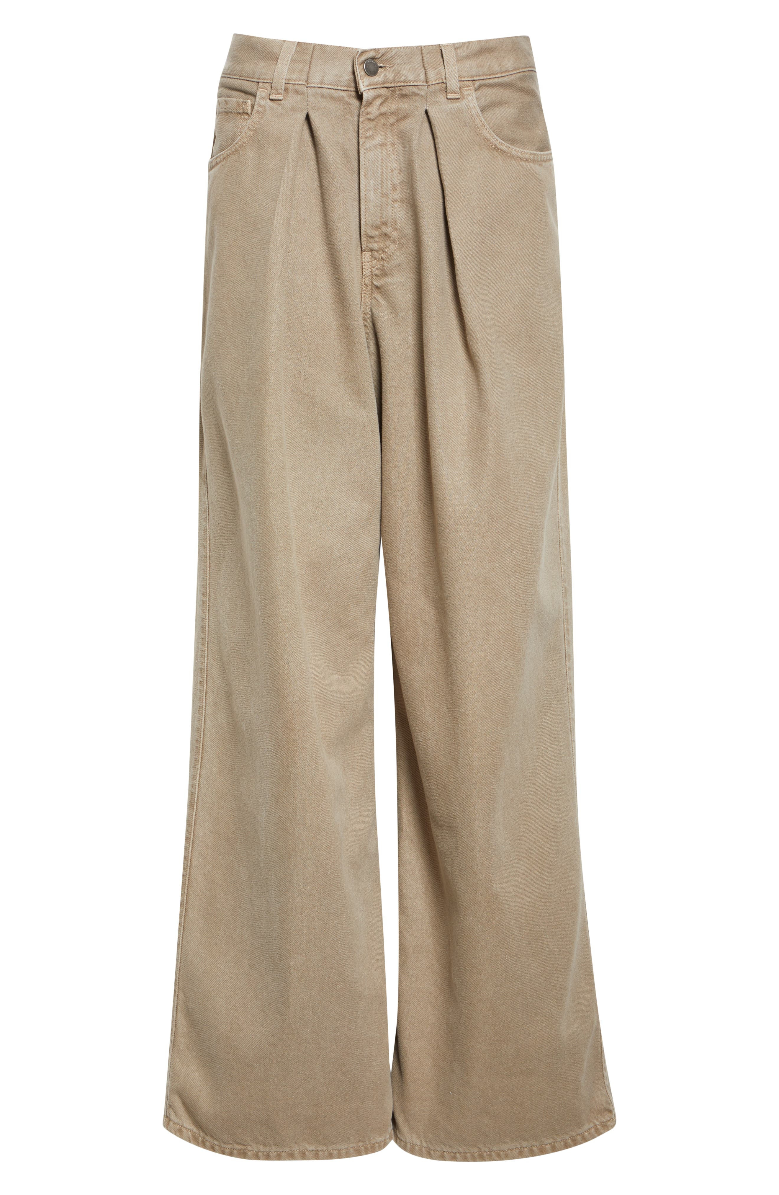Haikure Candy Pleated Wide Leg Jeans in Ecru at Nordstrom - 6