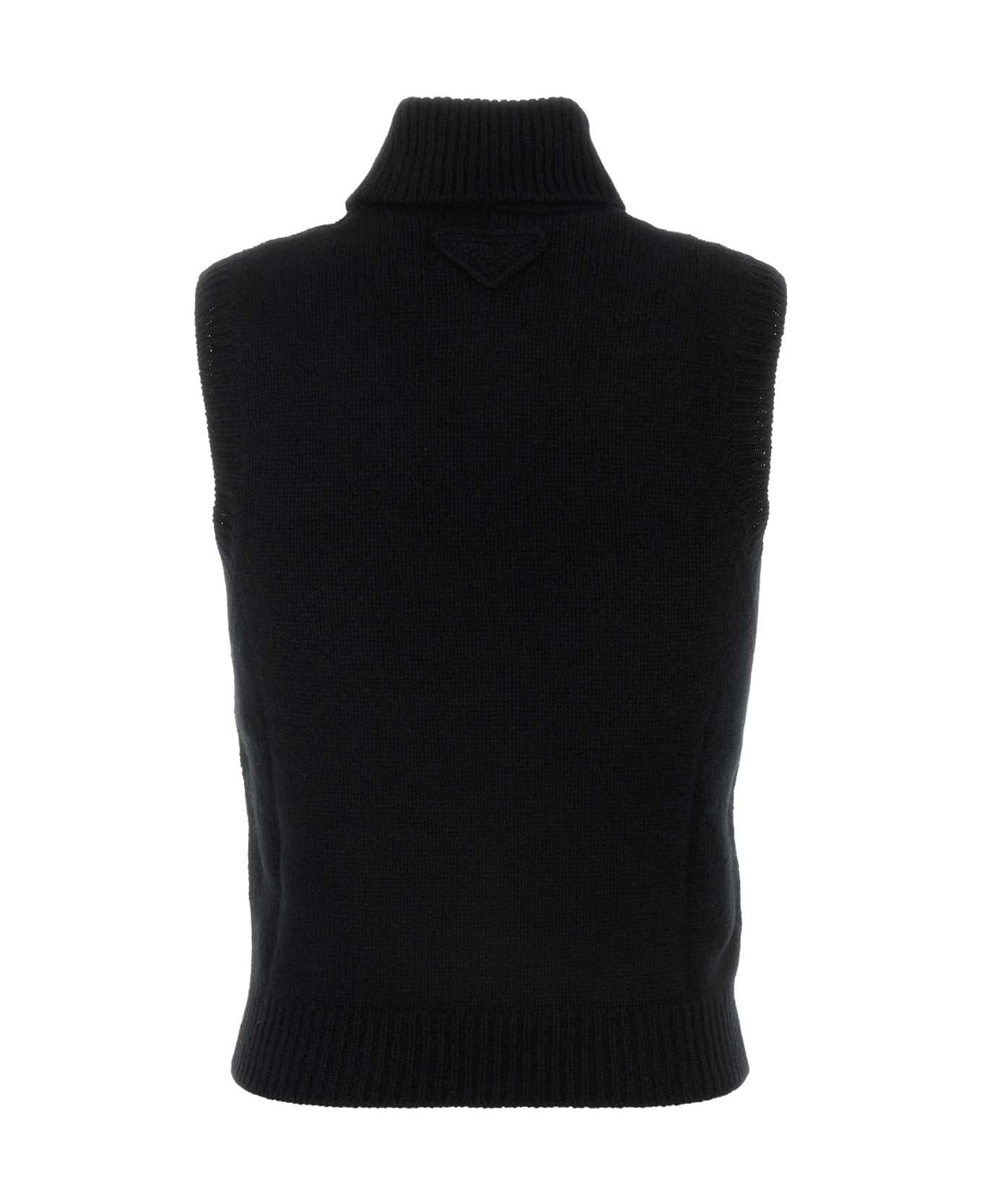 Black Cashmere Vest - 2