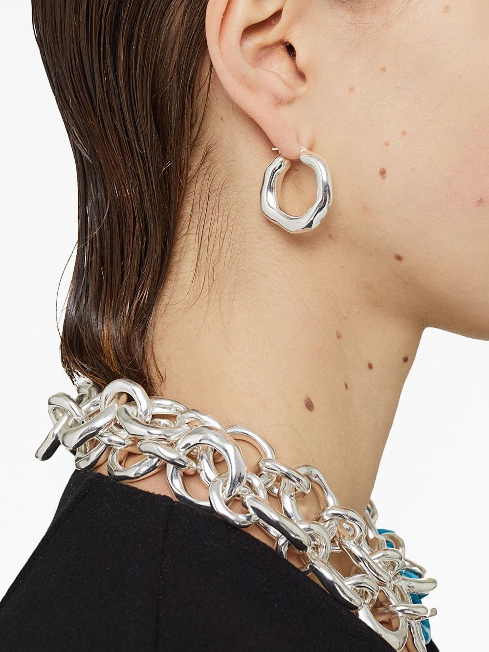 sculpted hoop design earrings - 3