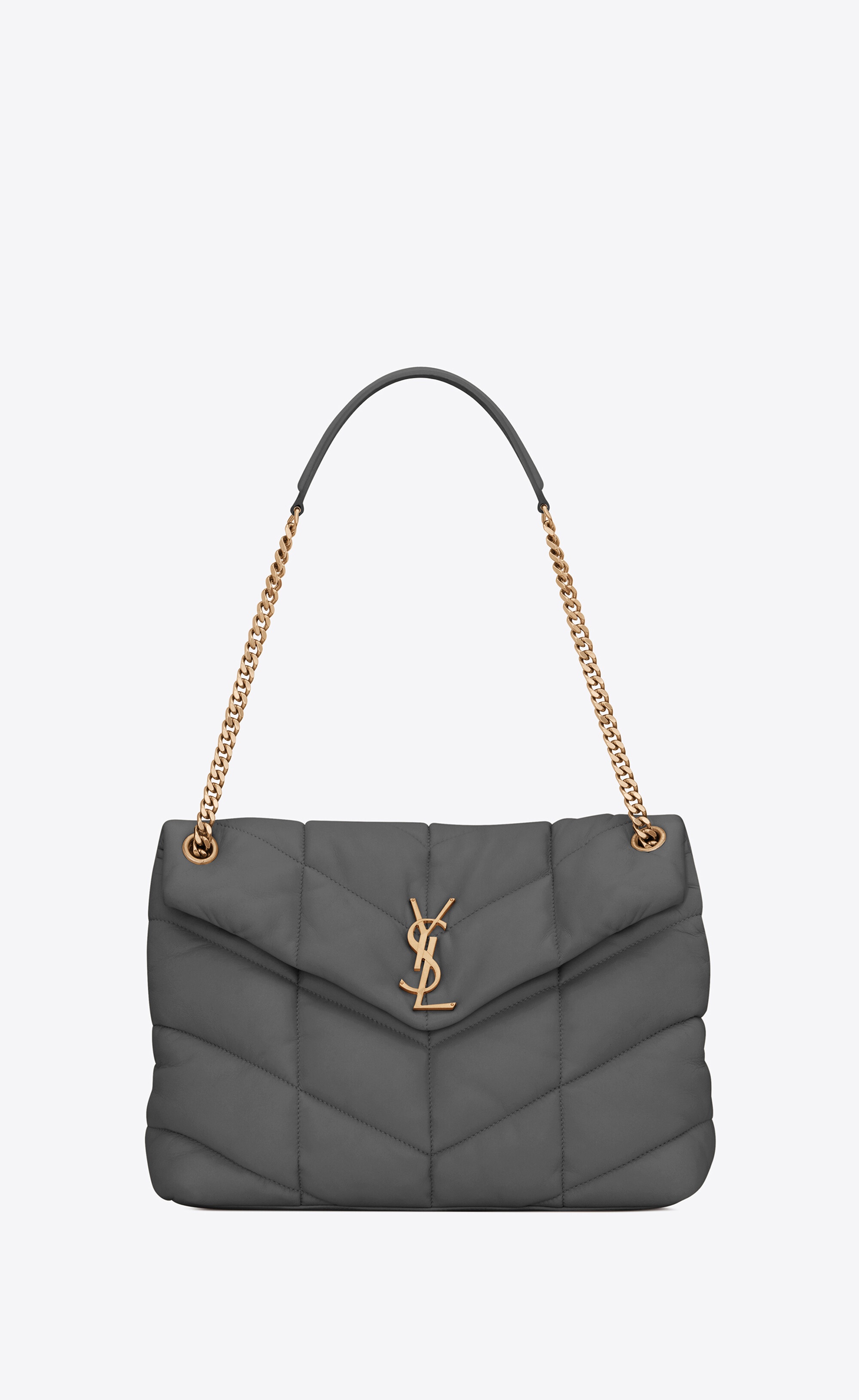 puffer medium chain bag in quilted lambskin - 1