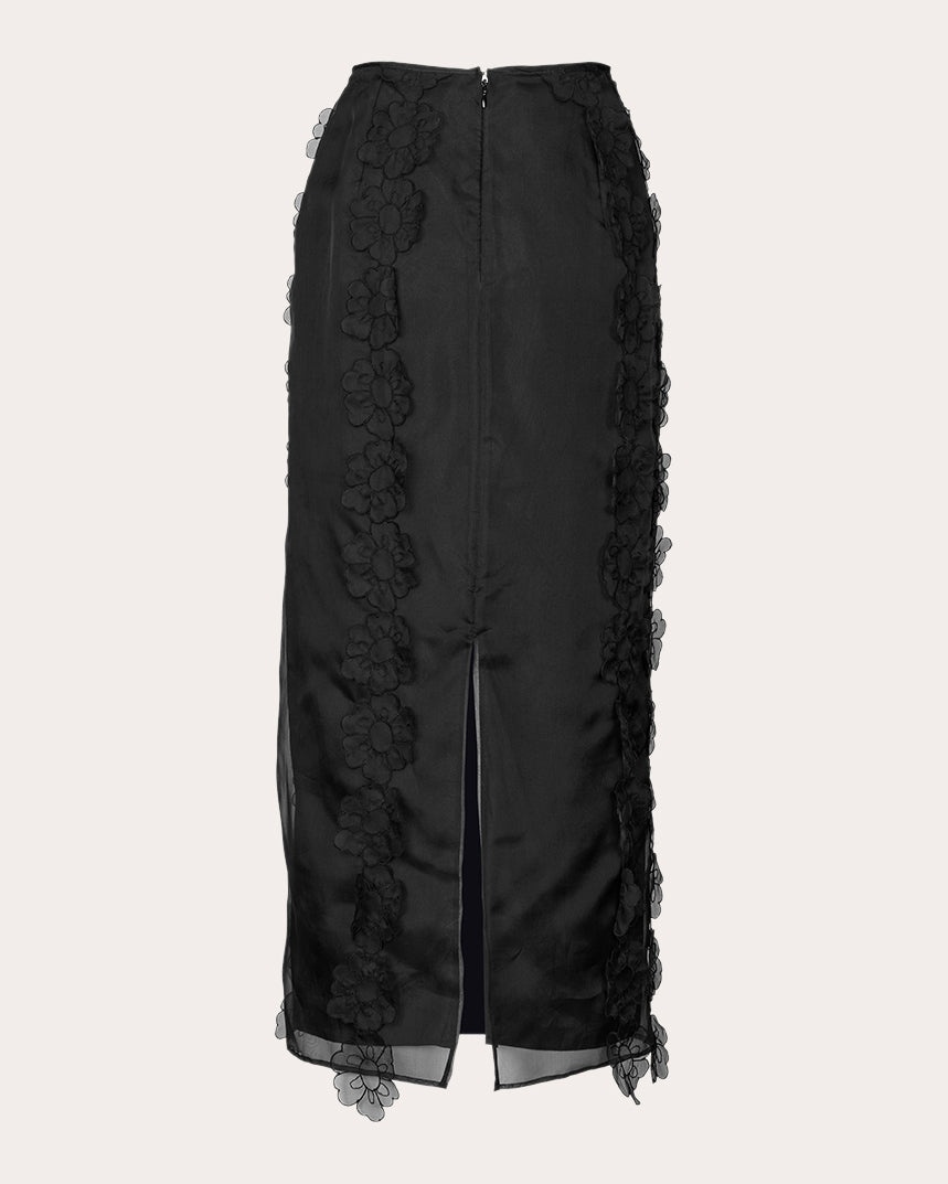 Olympia Floral-Appliquéd Midi Skirt - 7