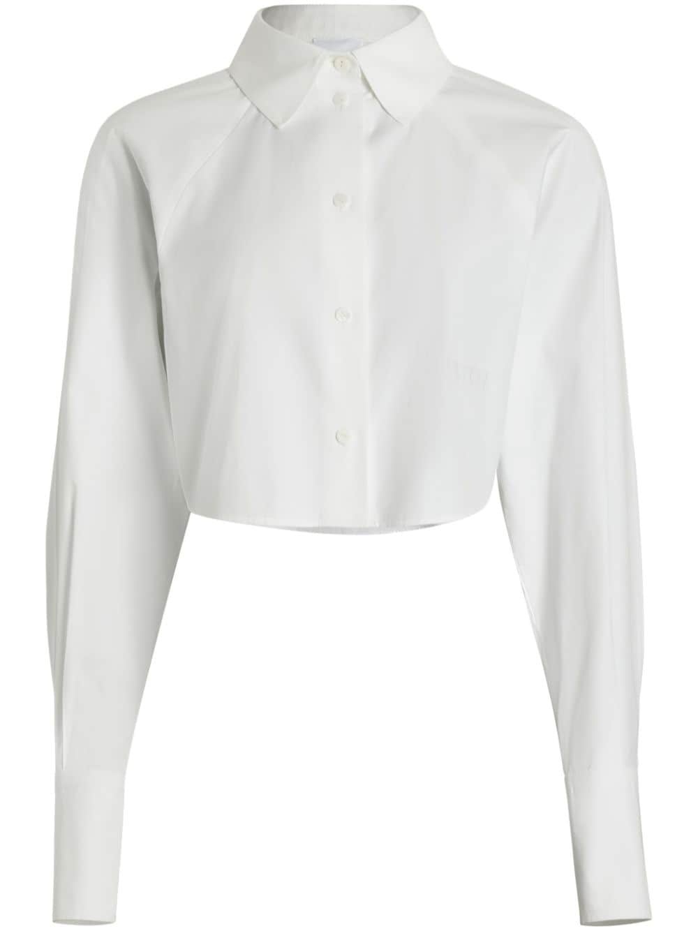 organic-cotton cropped shirt - 1