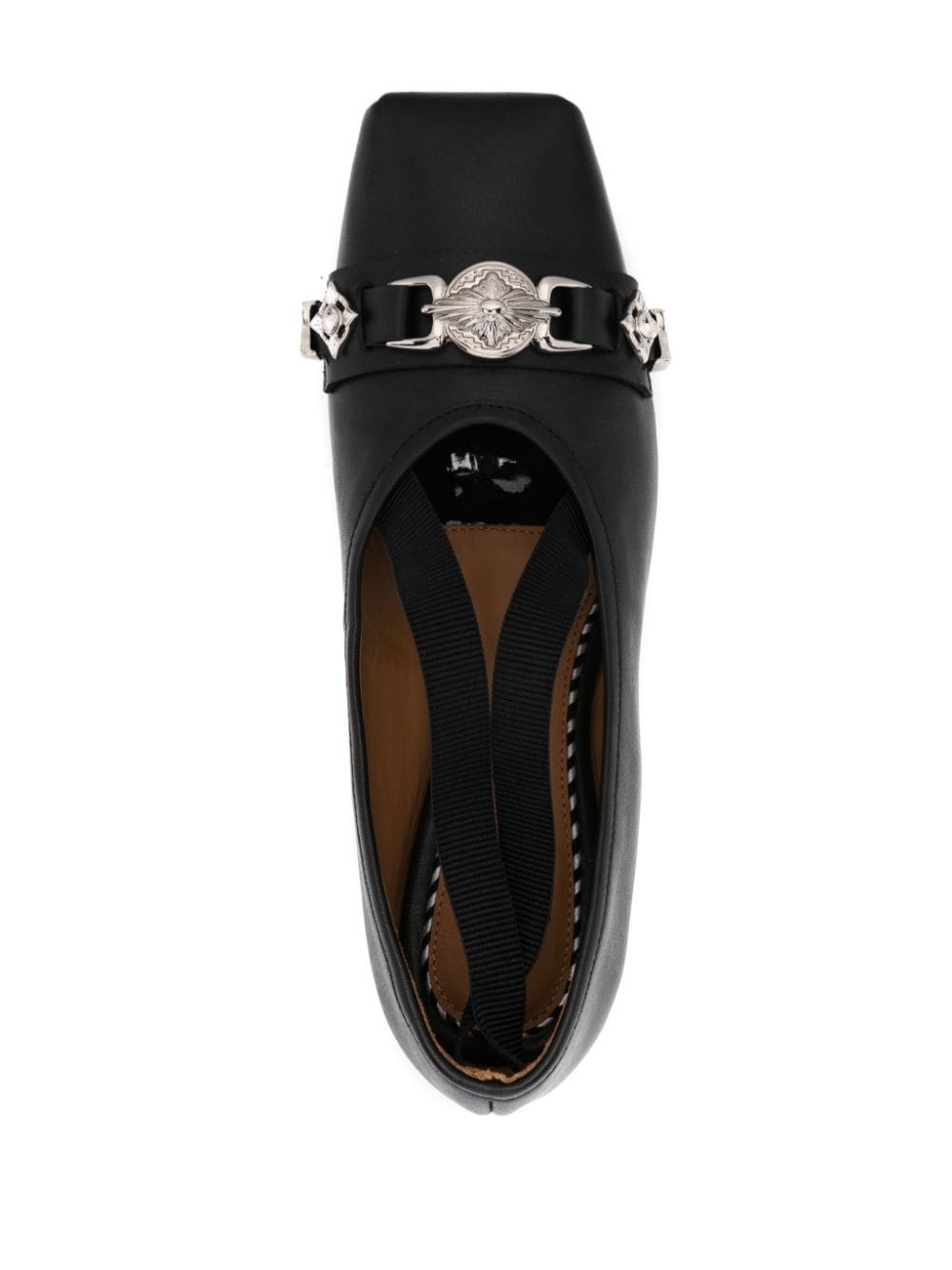 metallic-detail ballet flats - 4
