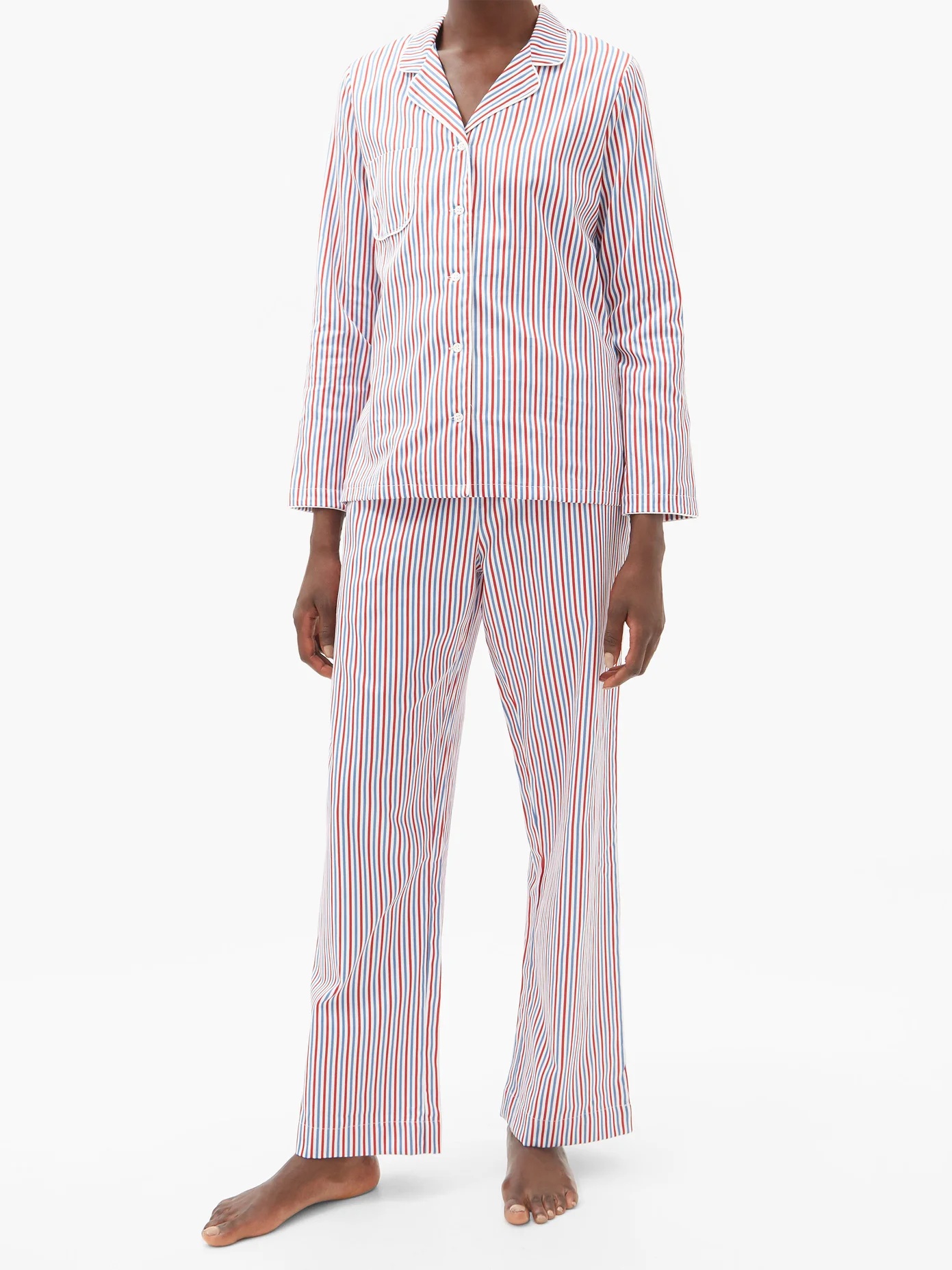 Striped cotton-poplin pyjamas - 2